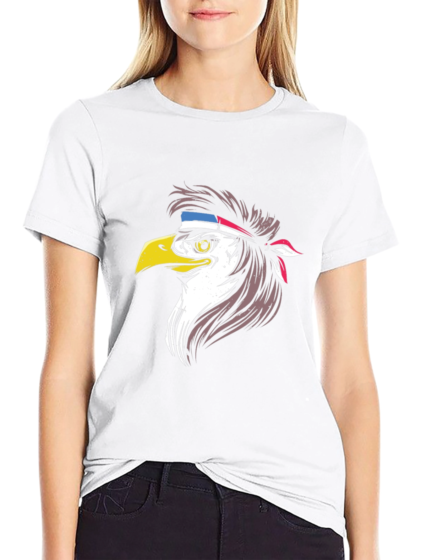 Black Eagle Head Graphic Tee - Patriotic Style view 9