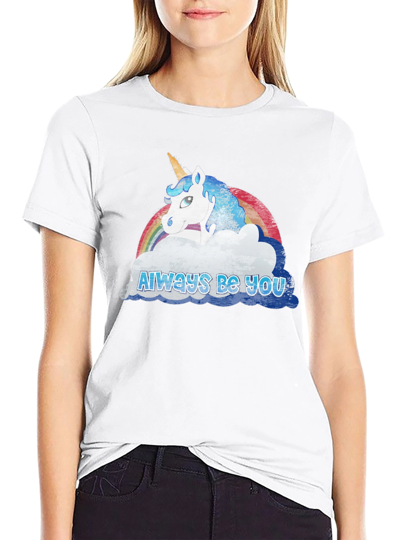 Black Always Be You Unicorn Rainbow T-Shirt view 9