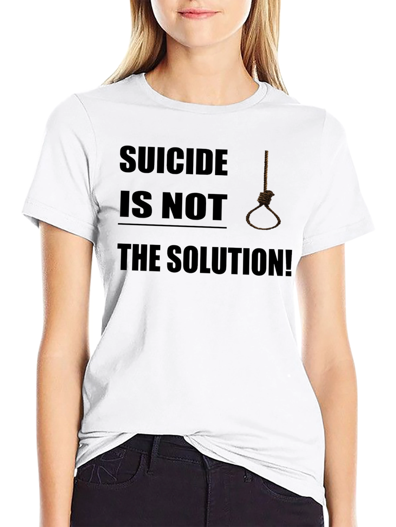 Black Suicide Is Not The Solution T-Shirt view 9