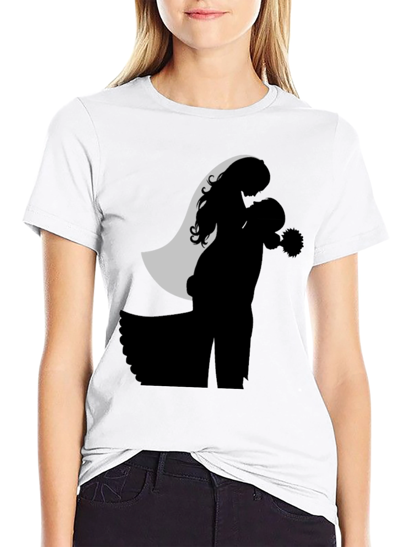 Black Bridal Silhouette Graphic Tee view 9