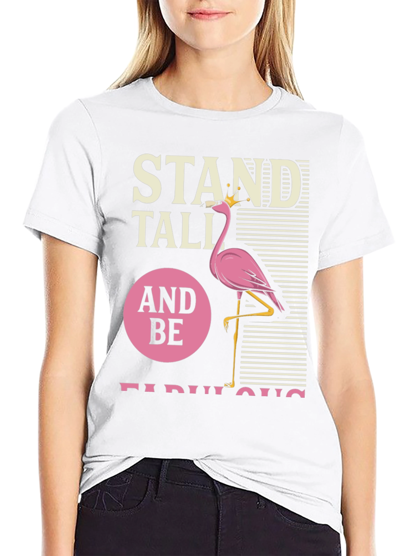 Black Stand Tall Flamingo T-Shirt view 9