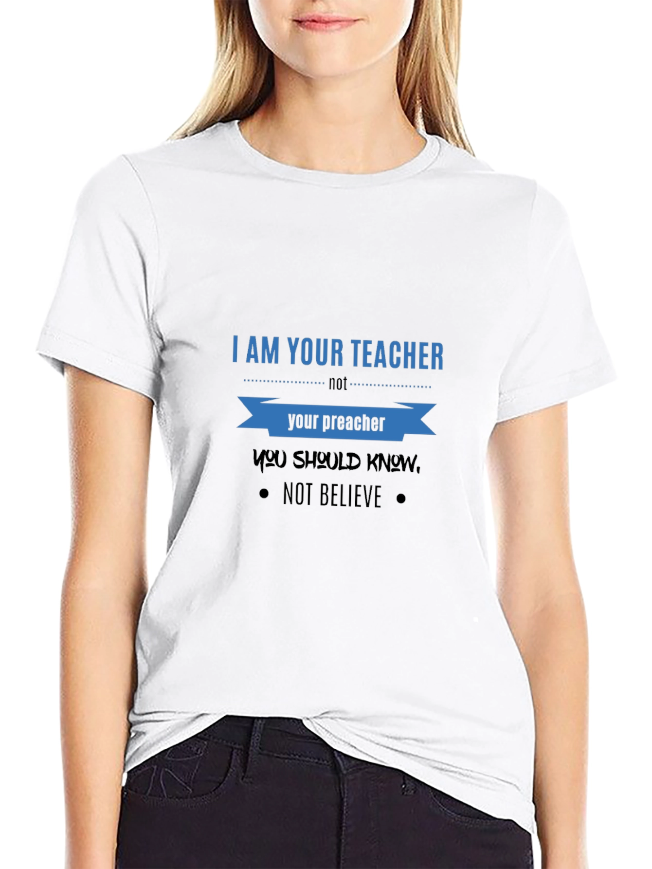 Black Teacher vs. Preacher Graphic Tee - Know, Don't Believe! view 9