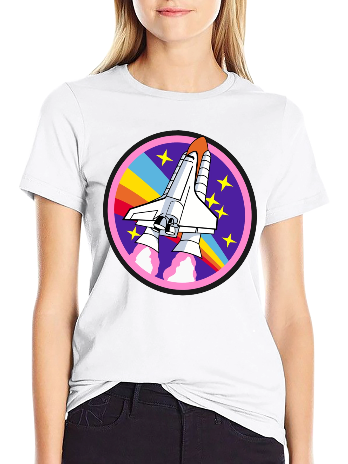 Black Retro Space Shuttle T-Shirt - Blast Off in Style! view 9