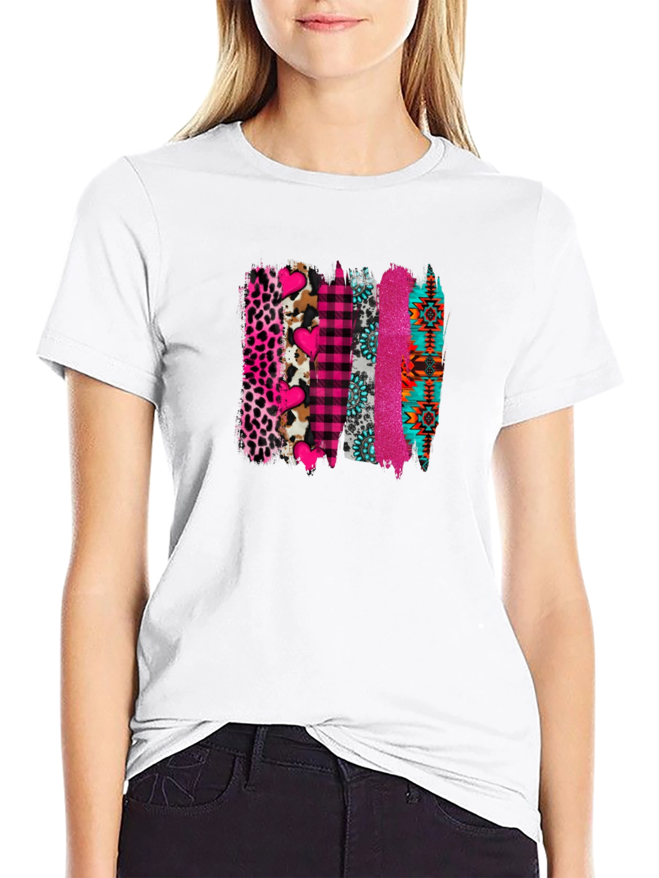 Black Funky Pattern T-Shirt view 9