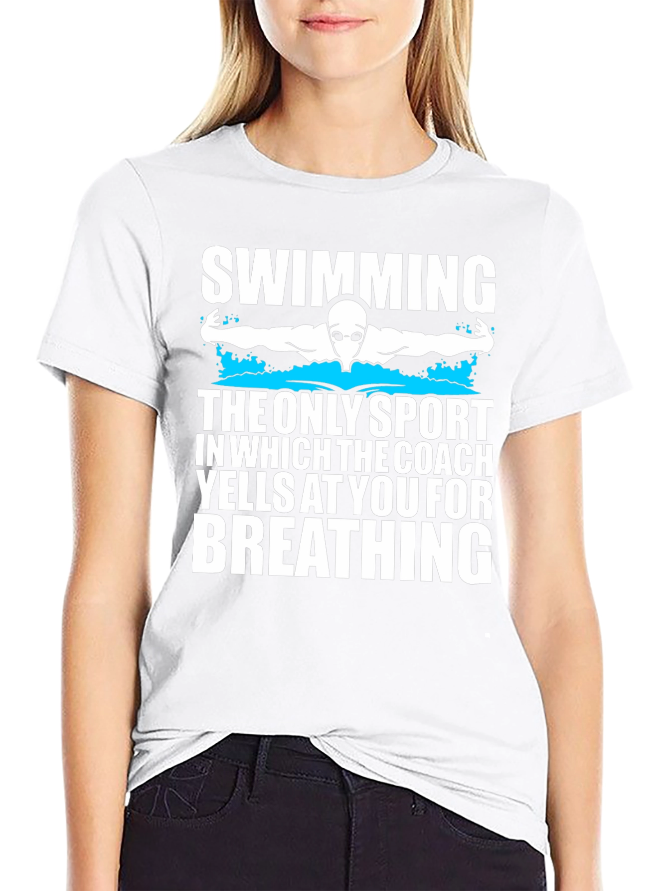 Black Swimming Coach Yells T-Shirt view 9