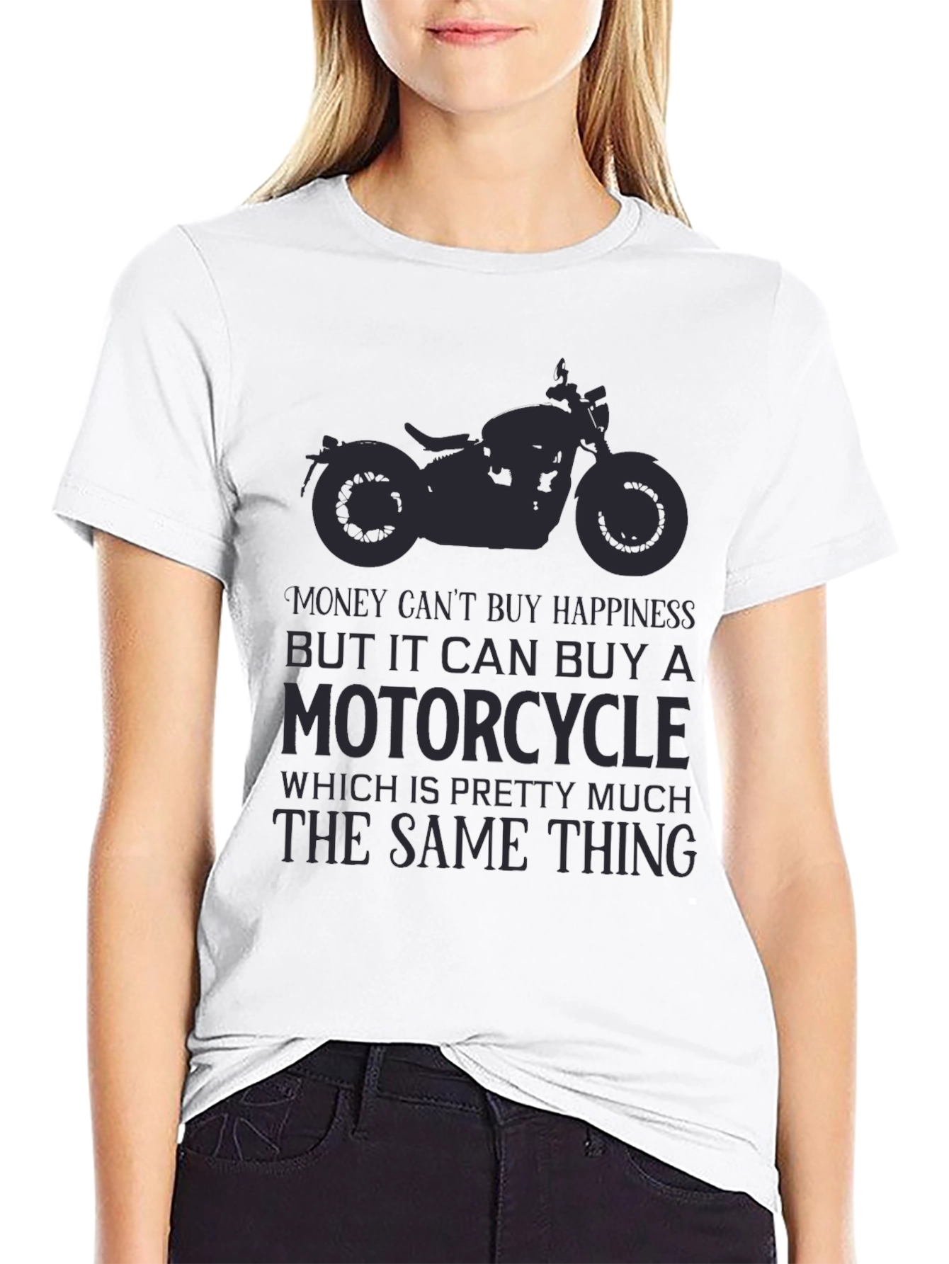 Black Motorcycle Graphic T-Shirt - Happiness Guarantee view 9
