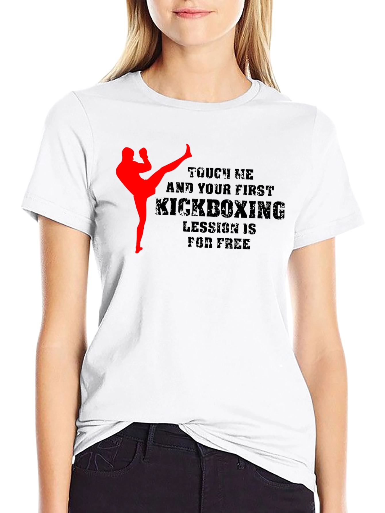 Black Kickboxing Lesson Graphic T-Shirt view 9