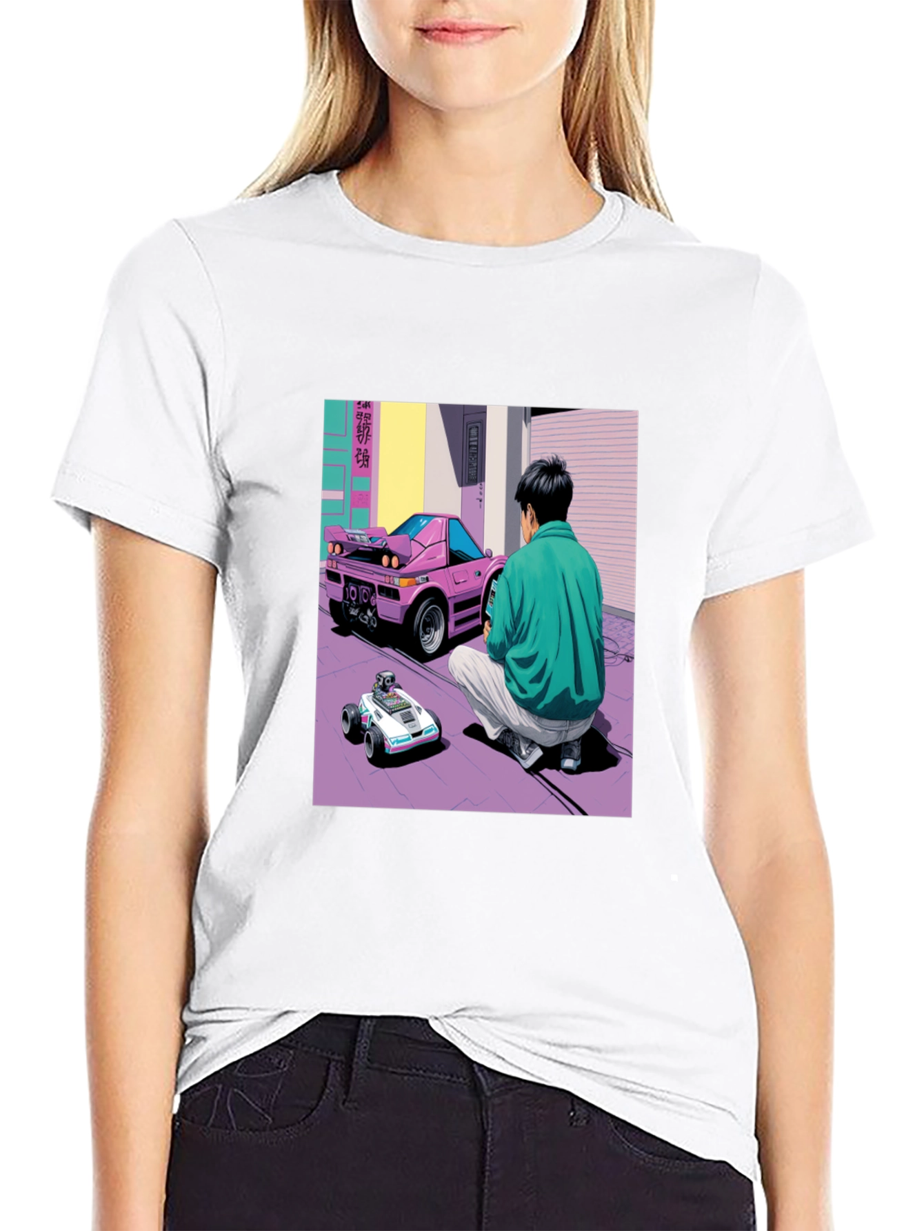 Black Retro Car Graphic T-Shirt - Black view 9