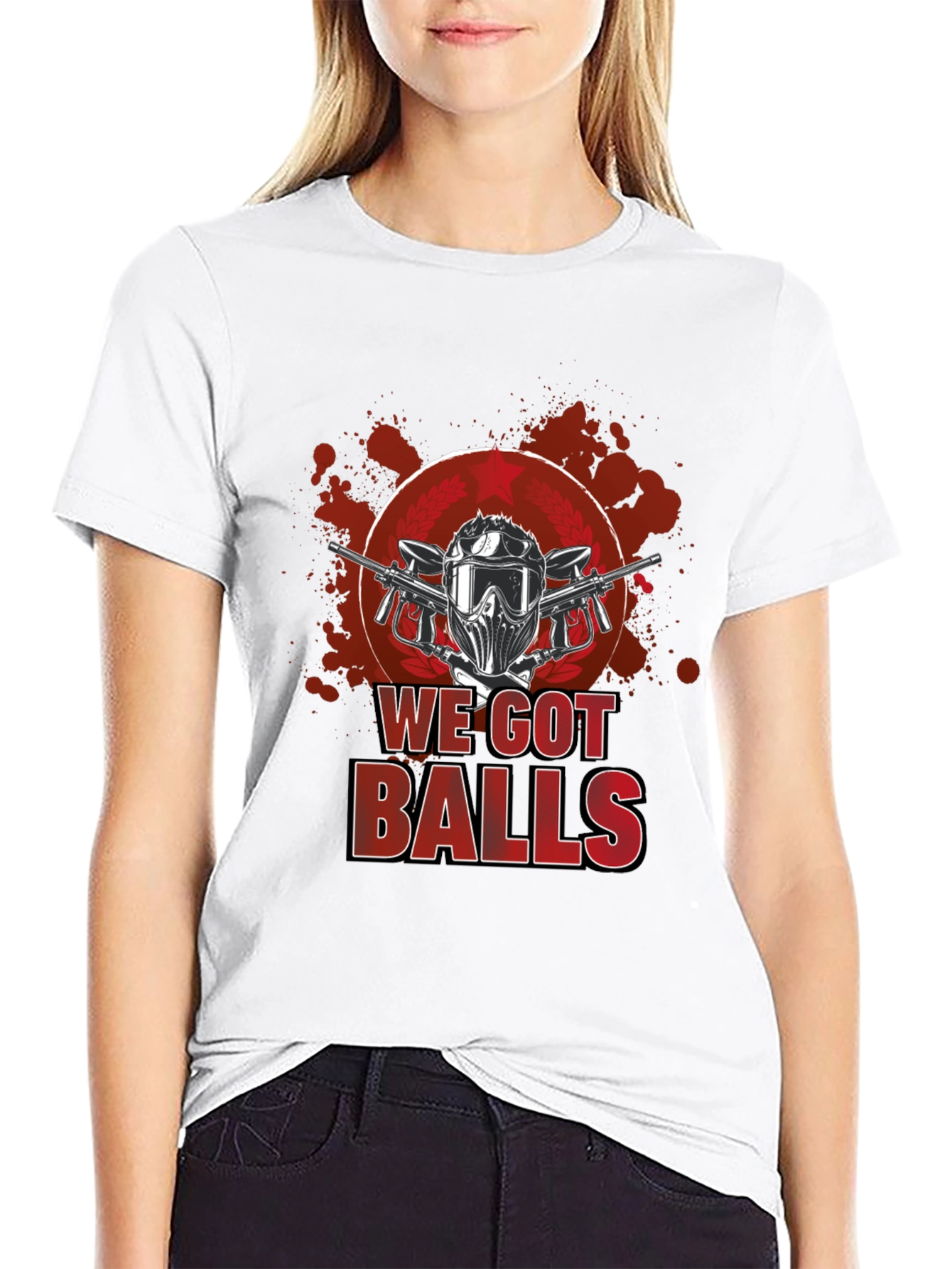 Black Paintball We Got Balls Graphic T-Shirt view 9
