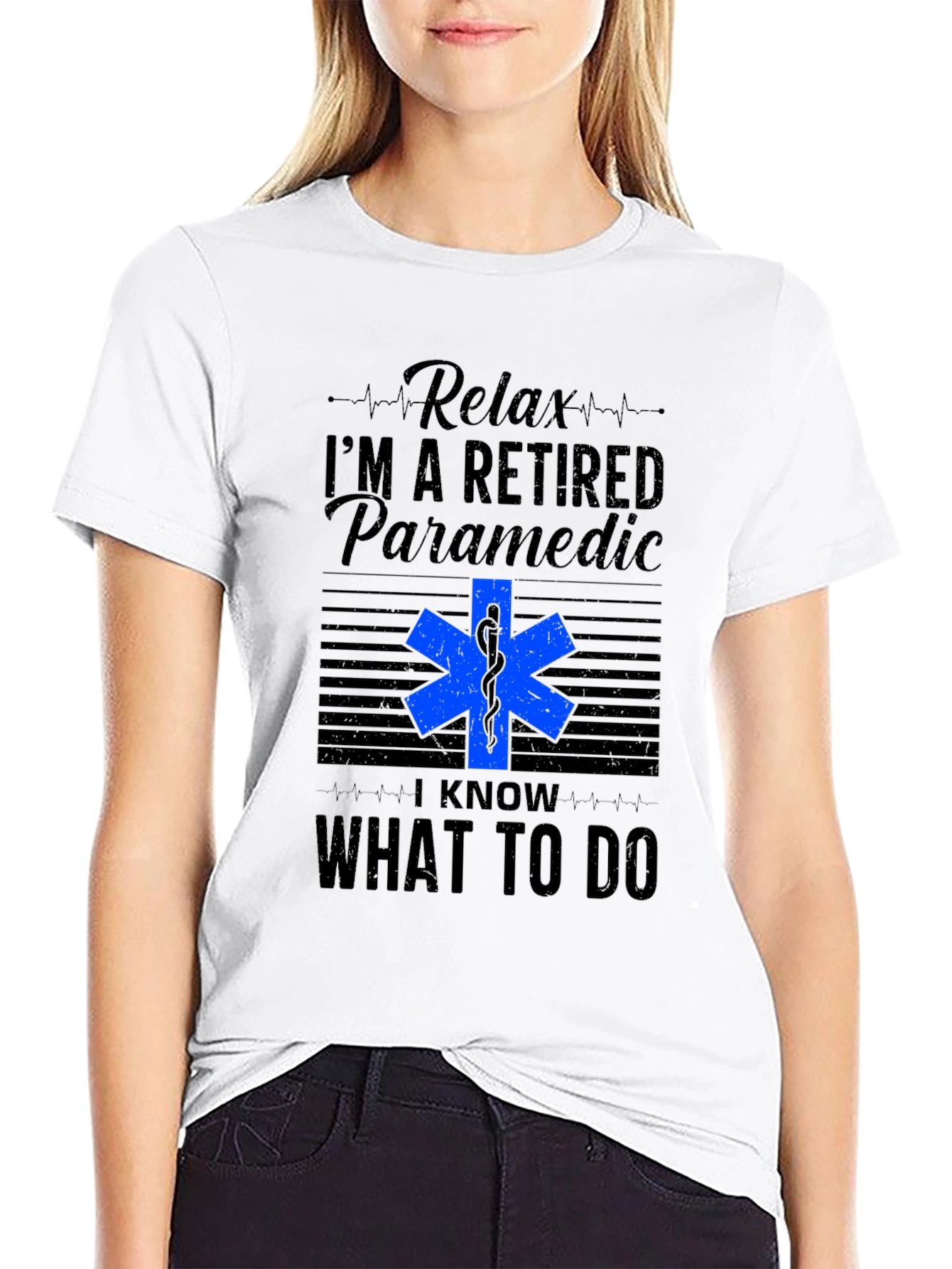 Black Retired Paramedic T-Shirt - Relax, I Know What To Do view 9