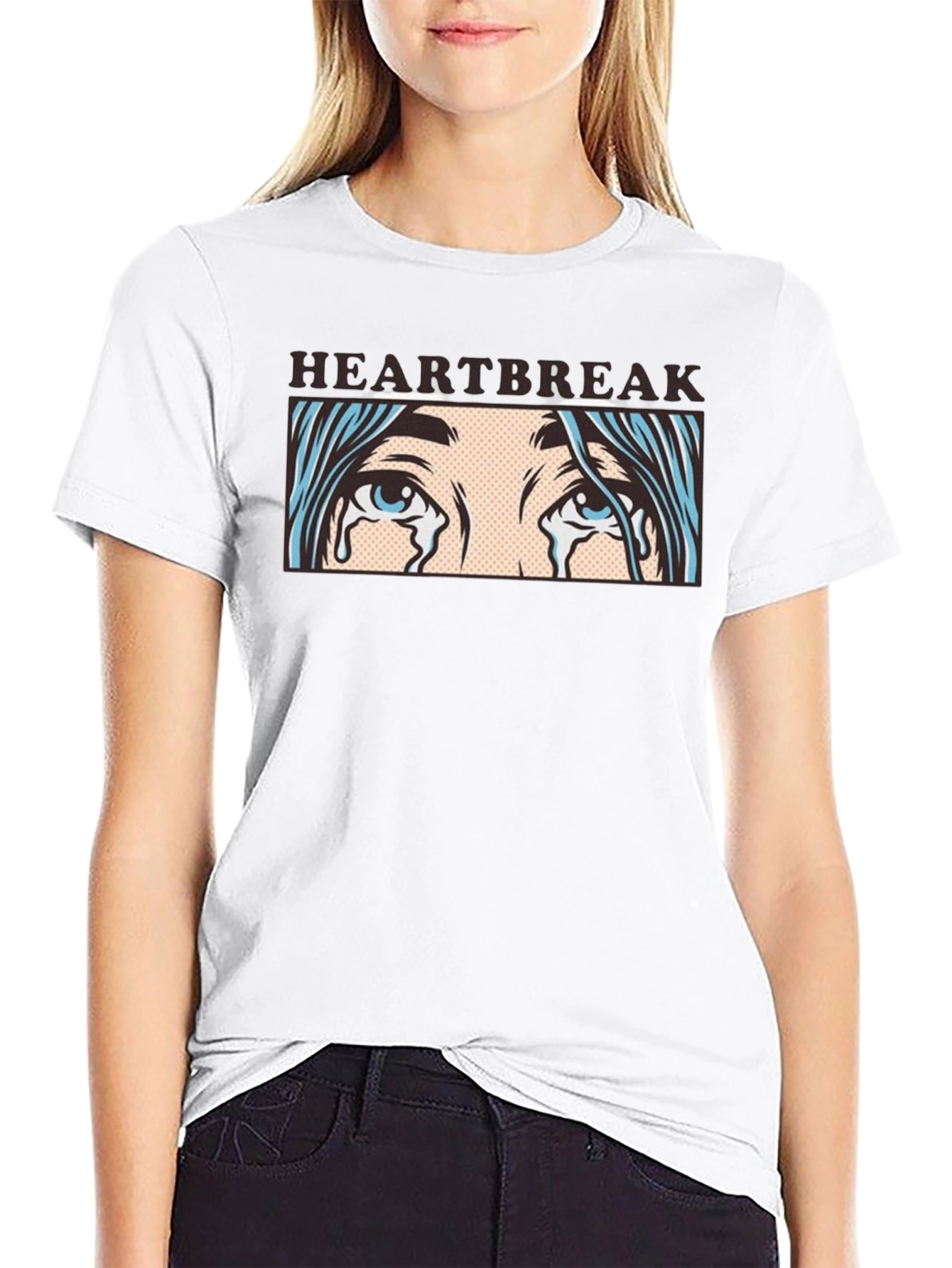 Black Heartbreak Graphic T-Shirt - Unisex Black Tee view 9