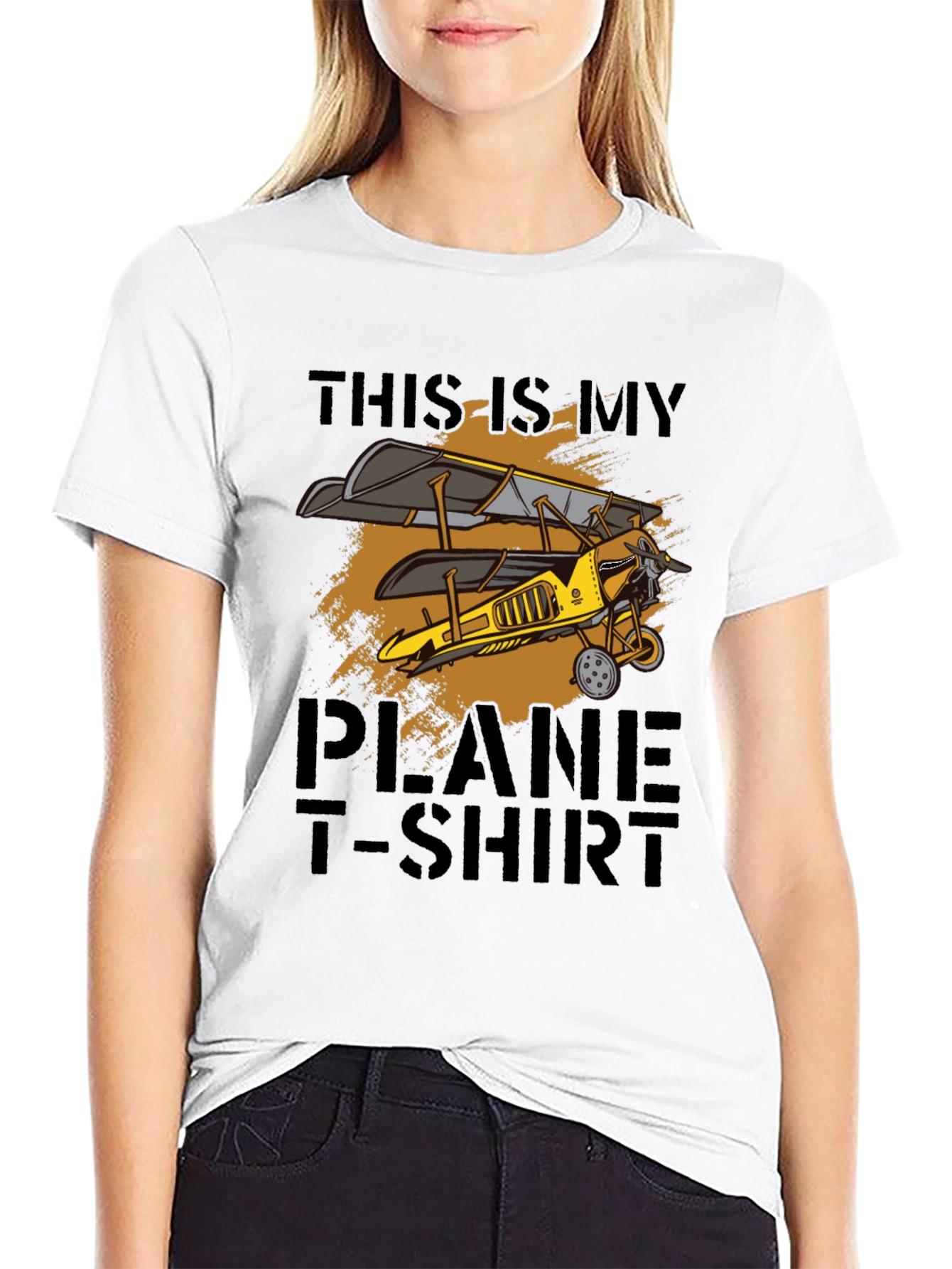Black Vintage Biplane T-Shirt - Airplane Lover Gift view 9