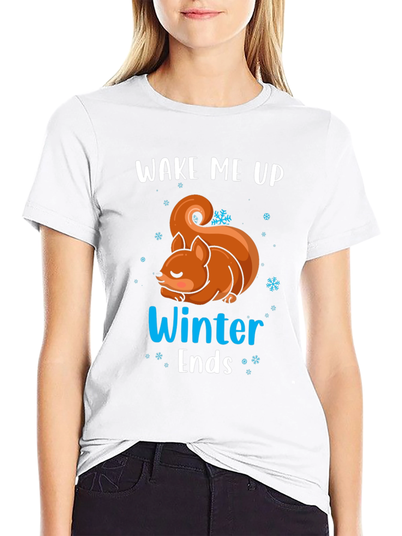 Black Wake Me Up When Winter Ends T-Shirt view 9
