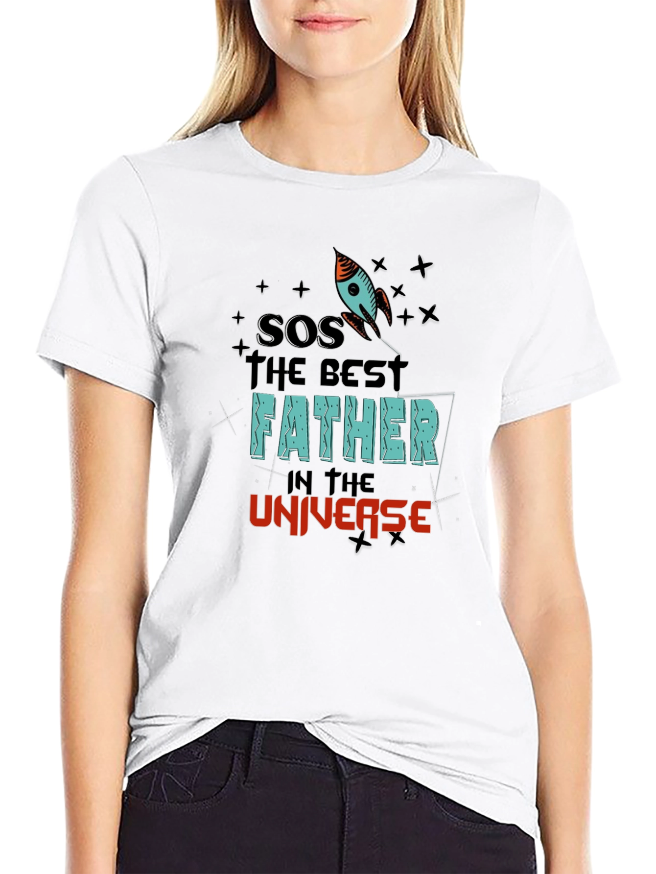 Black Best Father in the Universe Graphic Tee view 9