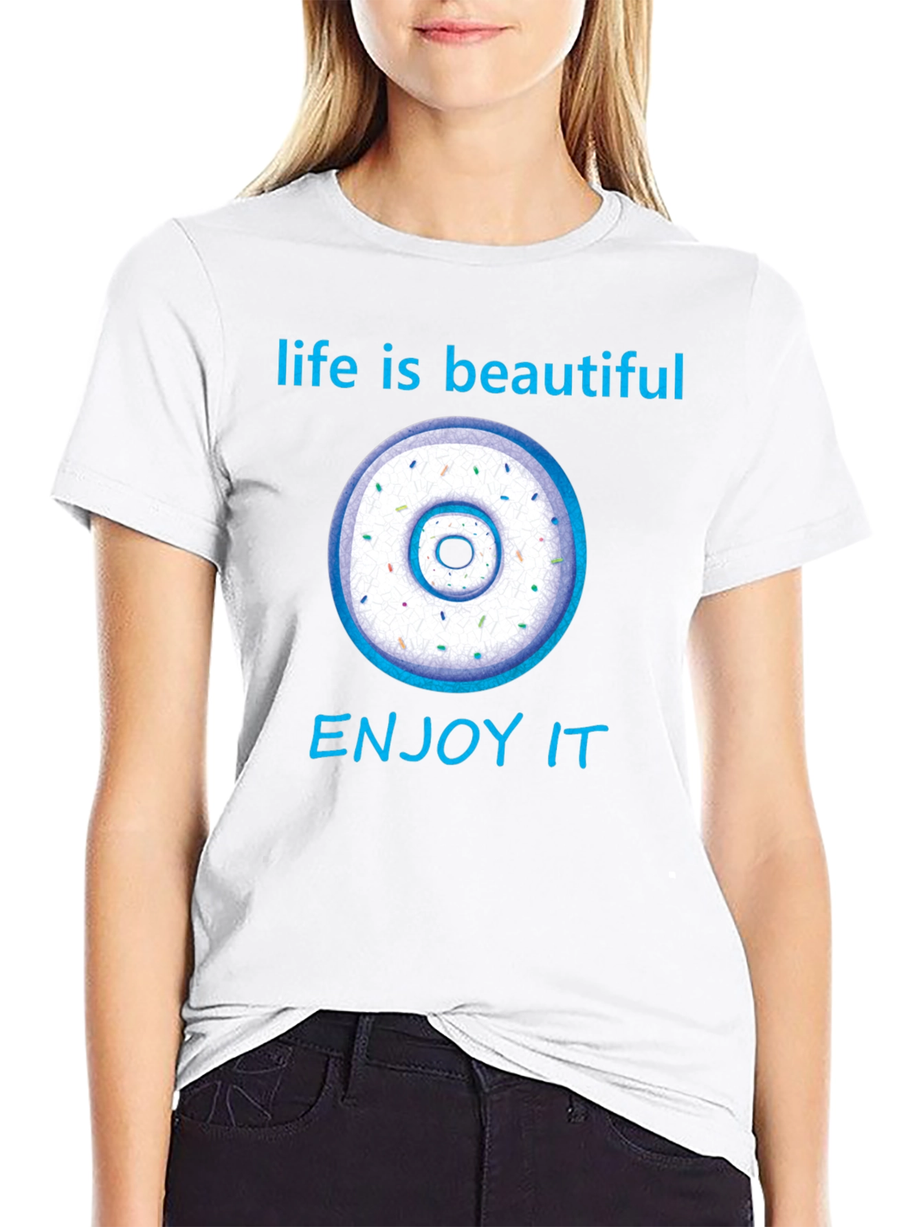 Black Life is Beautiful Donut Graphic Tee view 9
