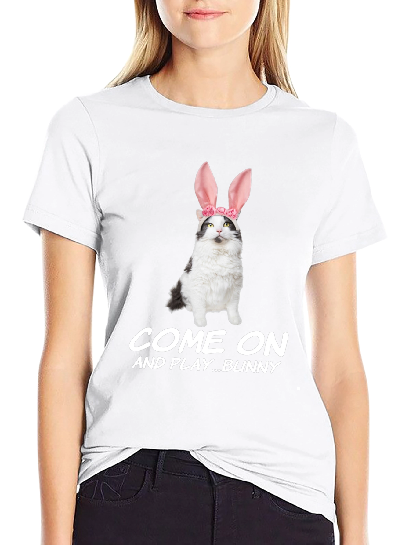 Black Come On Bunny T-Shirt view 9