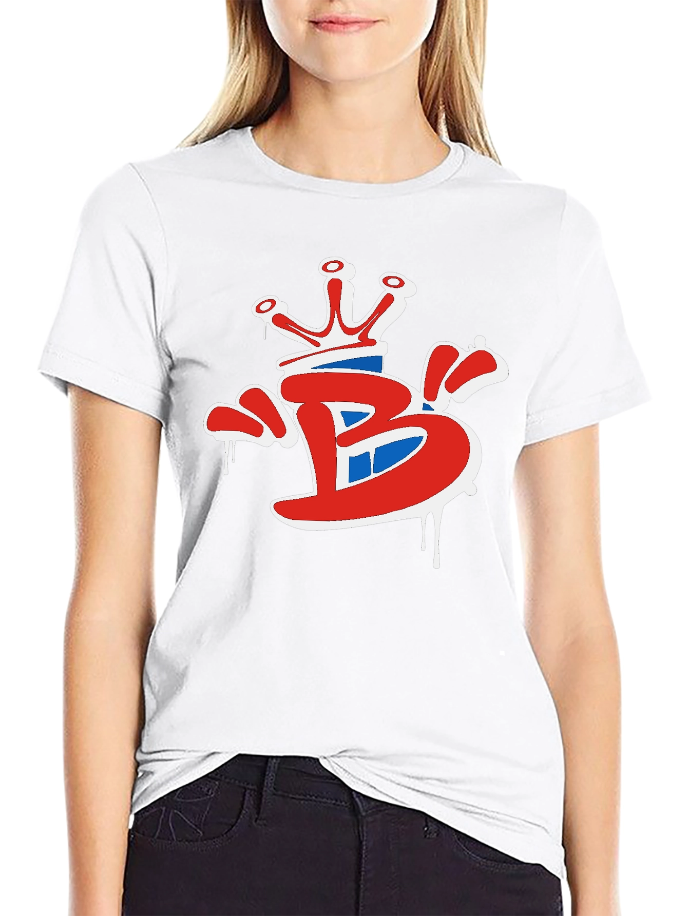 Black Crown 'B' Graphic Tee - Stylish Black Cotton T-Shirt view 9