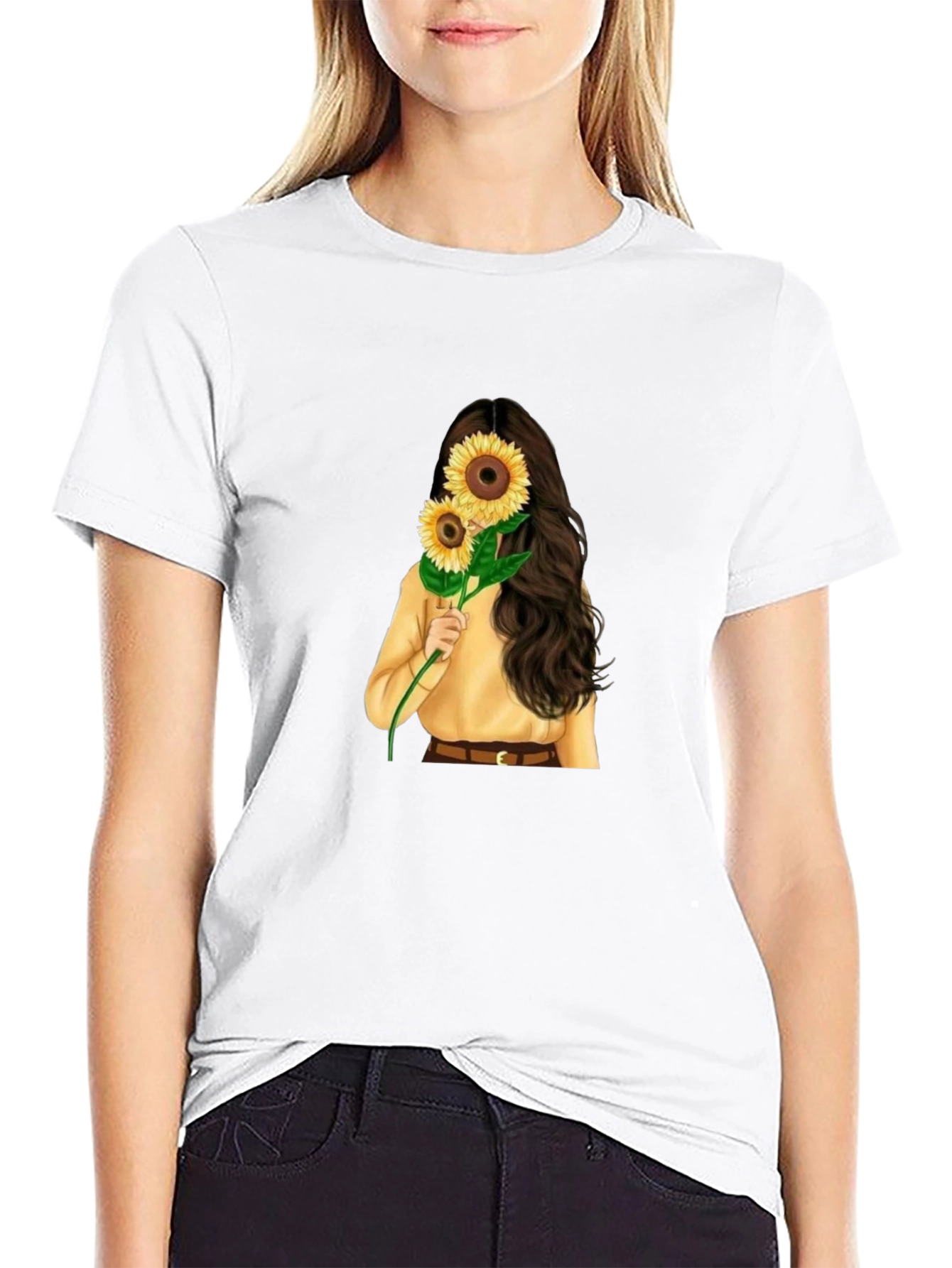 Black Sunflower Graphic Tee - Stylish Unisex T-Shirt view 9