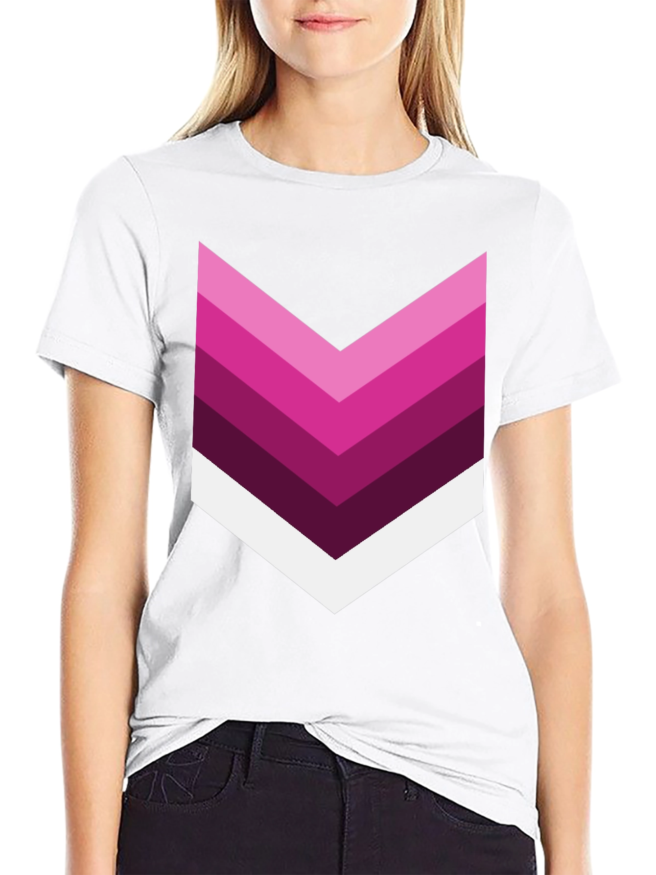 Black Chevron Stripe Graphic Tee - Modern Style view 9