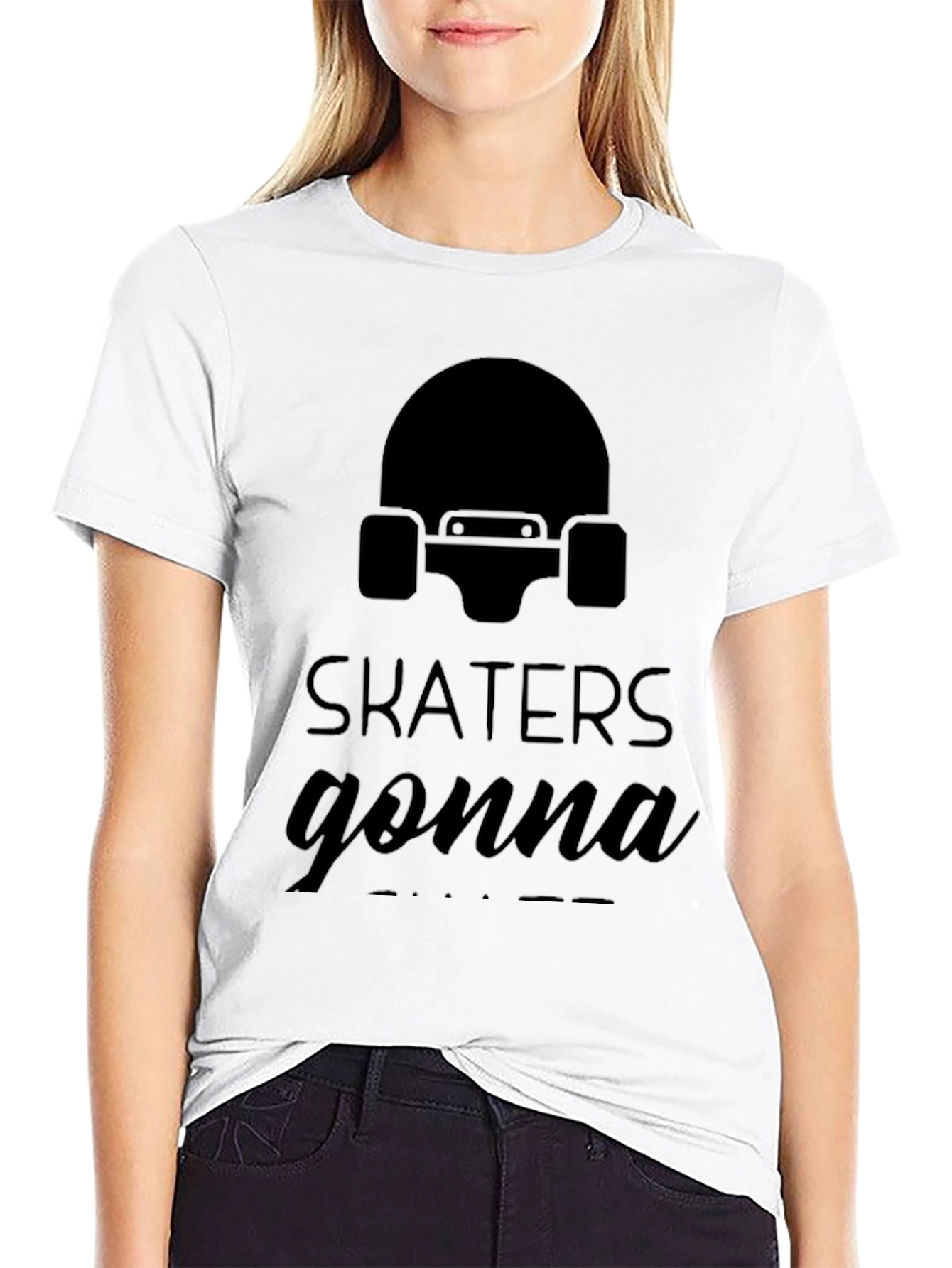 Black Skaters Gonna Skate Graphic T-Shirt - Black view 9
