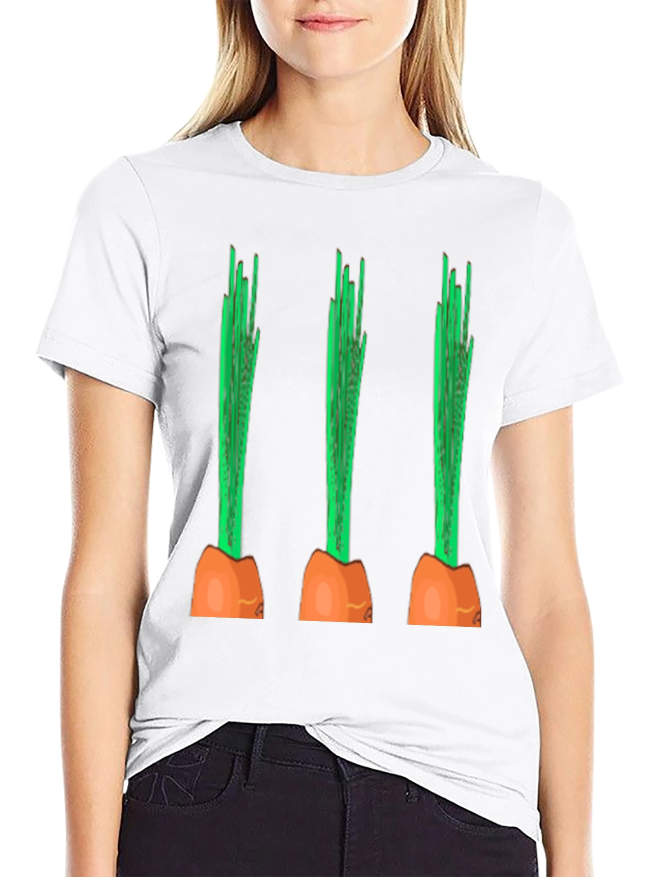 Black Funny Carrot Graphic Tee - Black Cotton Casual Shirt view 9