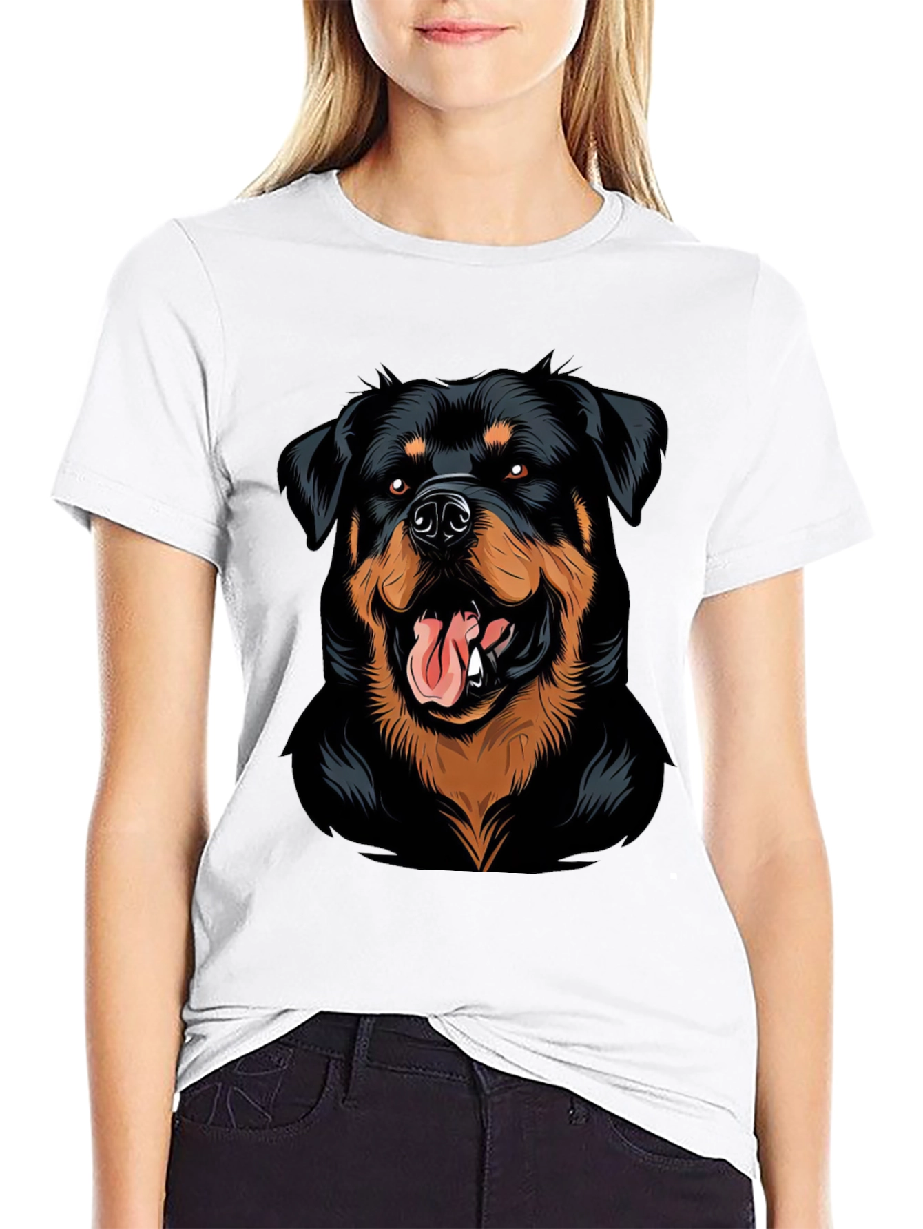 Black Rottweiler Graphic Tee - Black view 9