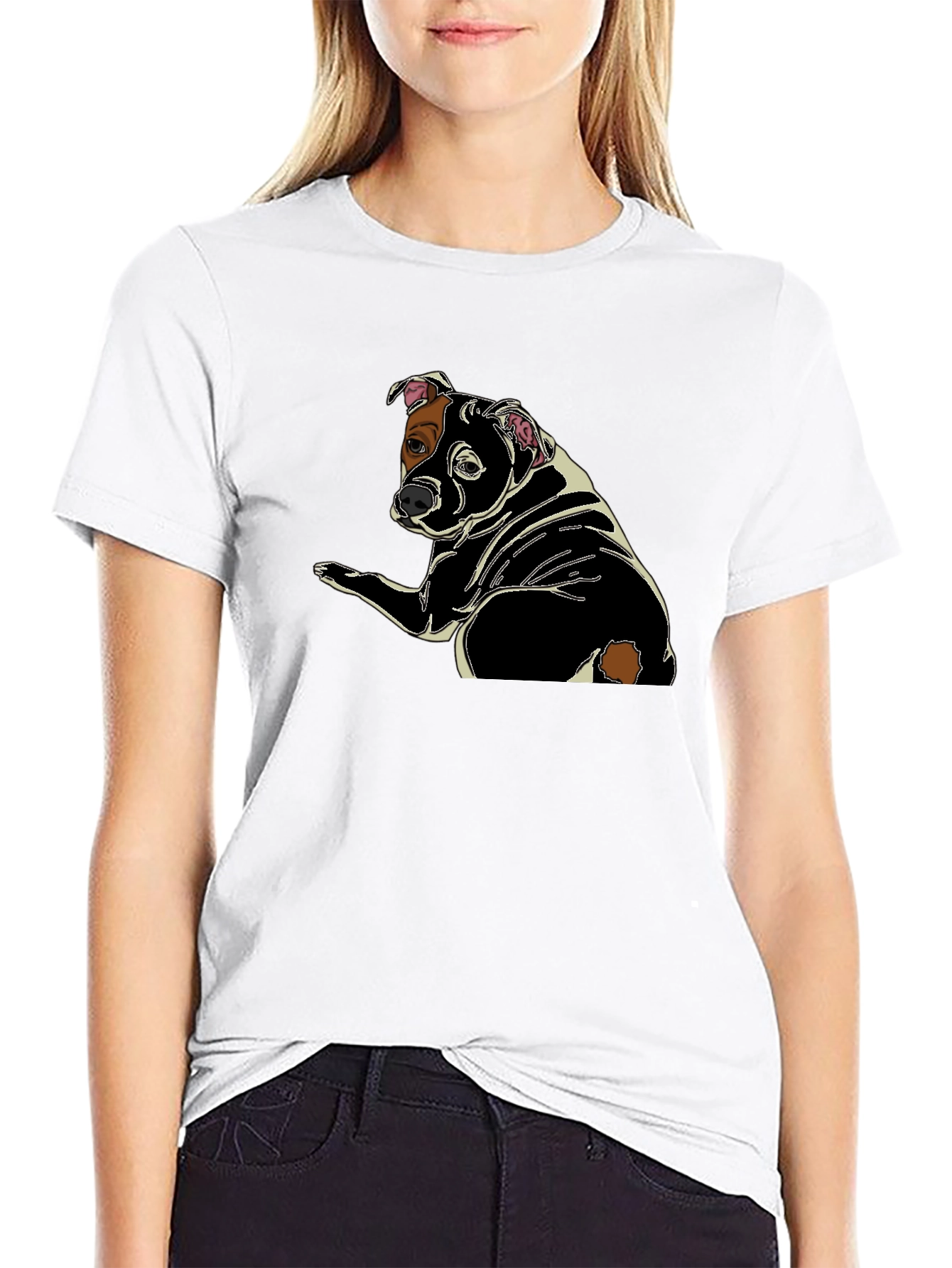 Black Dog Graphic Print Black T-Shirt view 9