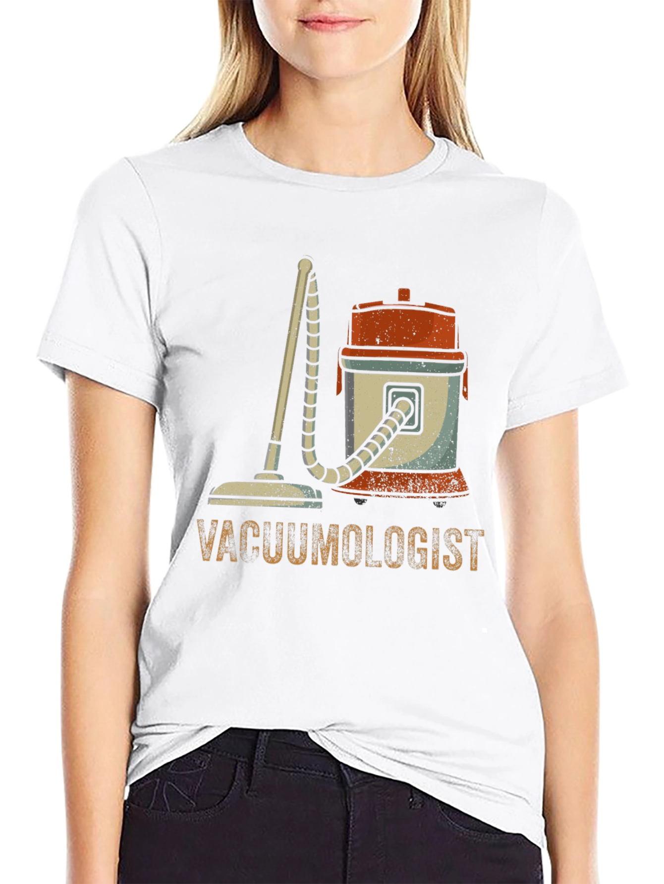 Black Vacuumologist Graphic T-Shirt - Novelty Cleaning Humor Tee view 9