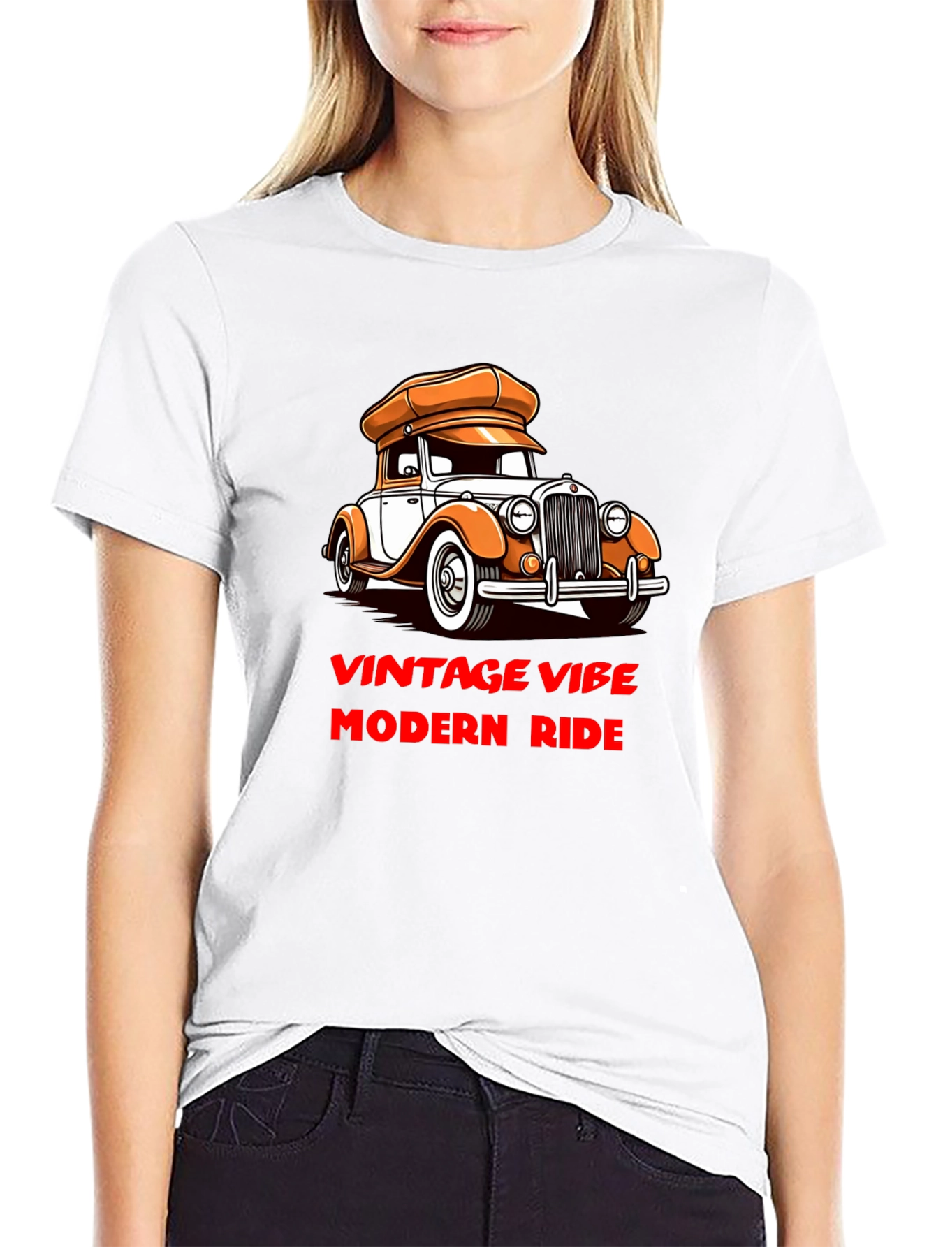 Black Vintage Car Graphic Tee - Modern Ride view 9