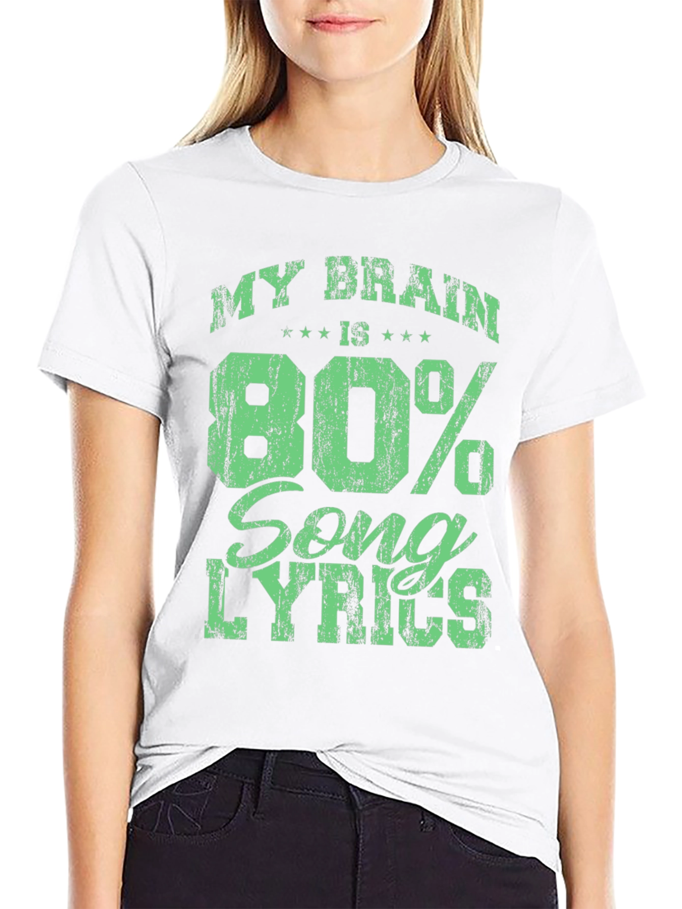 Black My Brain is 80% Song Lyrics T-Shirt view 9