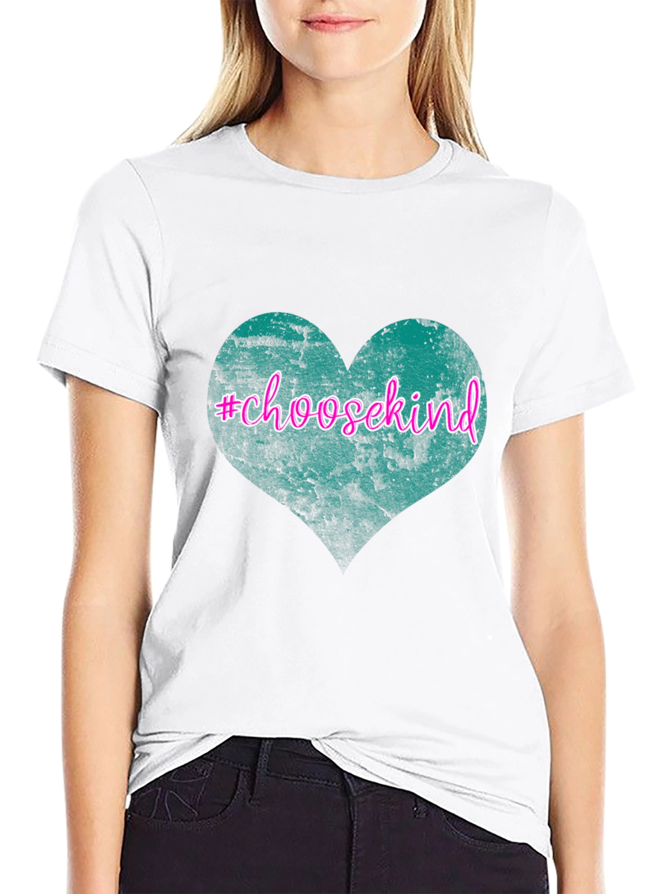 Black Choose Kind Heart Graphic Tee - Black Unisex Shirt view 9