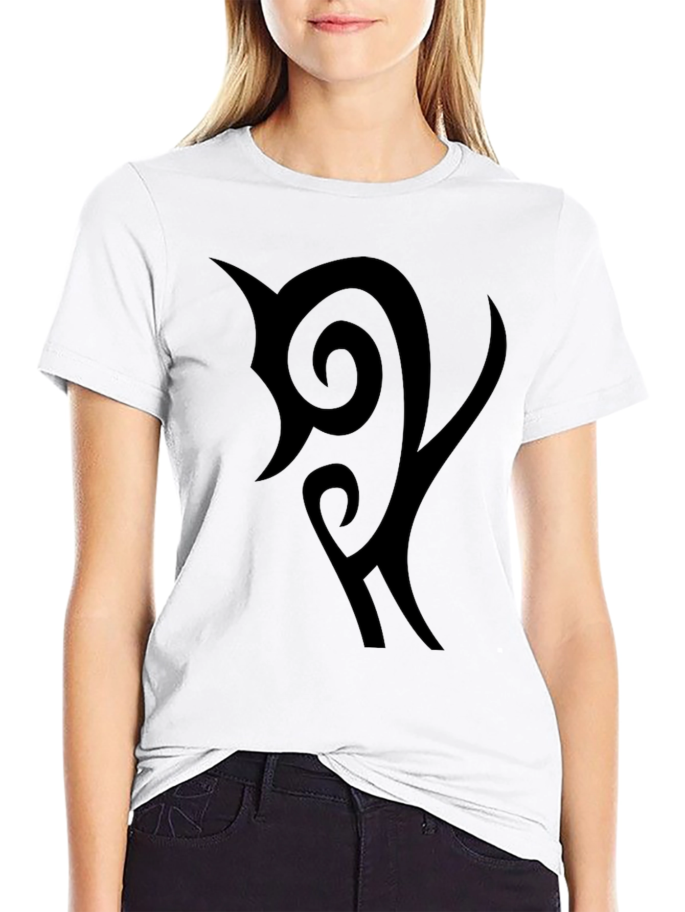 Black Black Graphic Tee - Tribal Design view 9