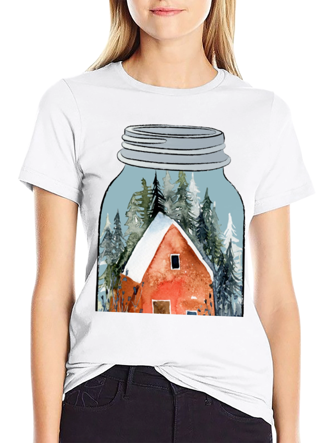 Black Cabin in a Jar Graphic Tee view 9