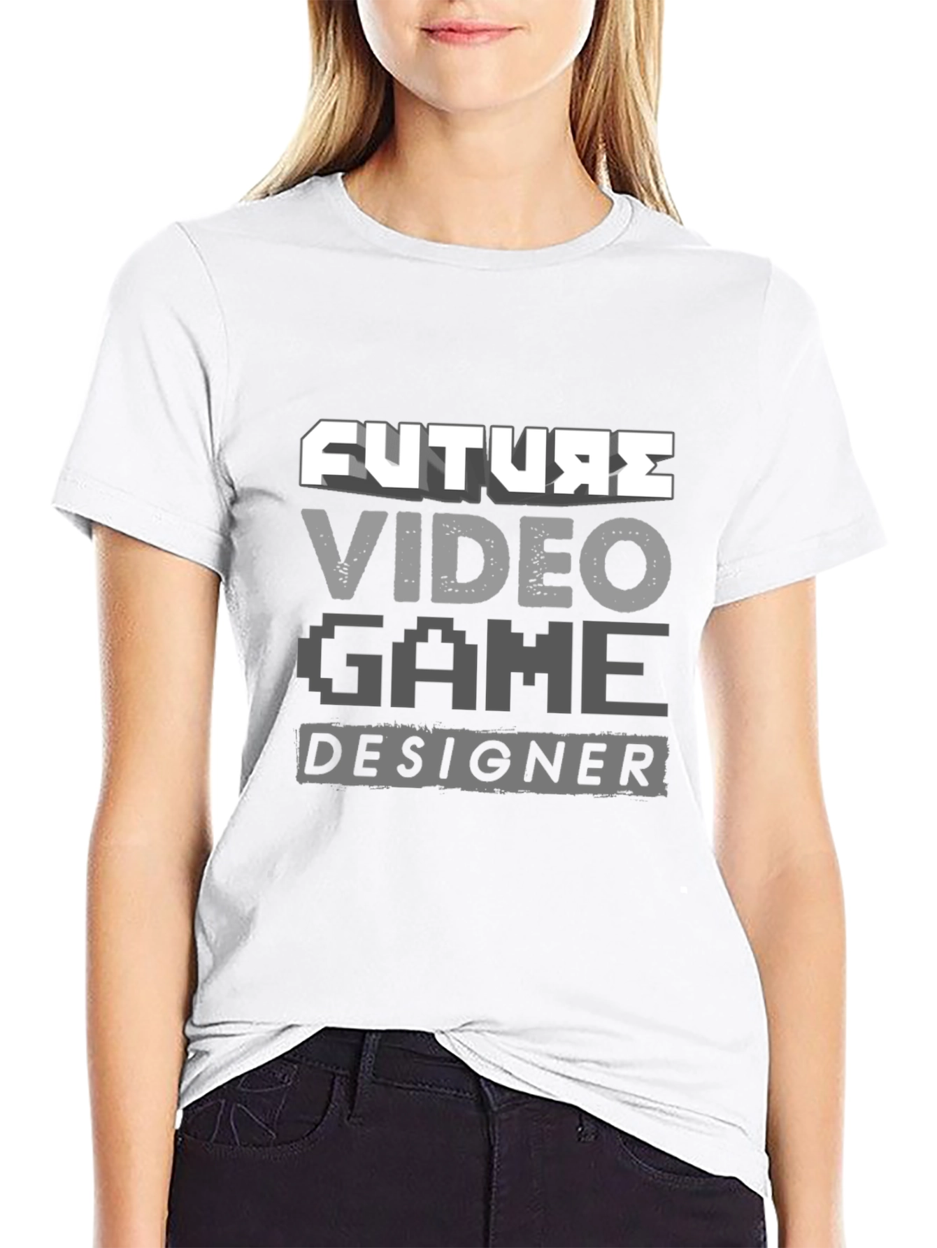 Black Future Video Game Designer T-Shirt - Gamer Career Tee view 9
