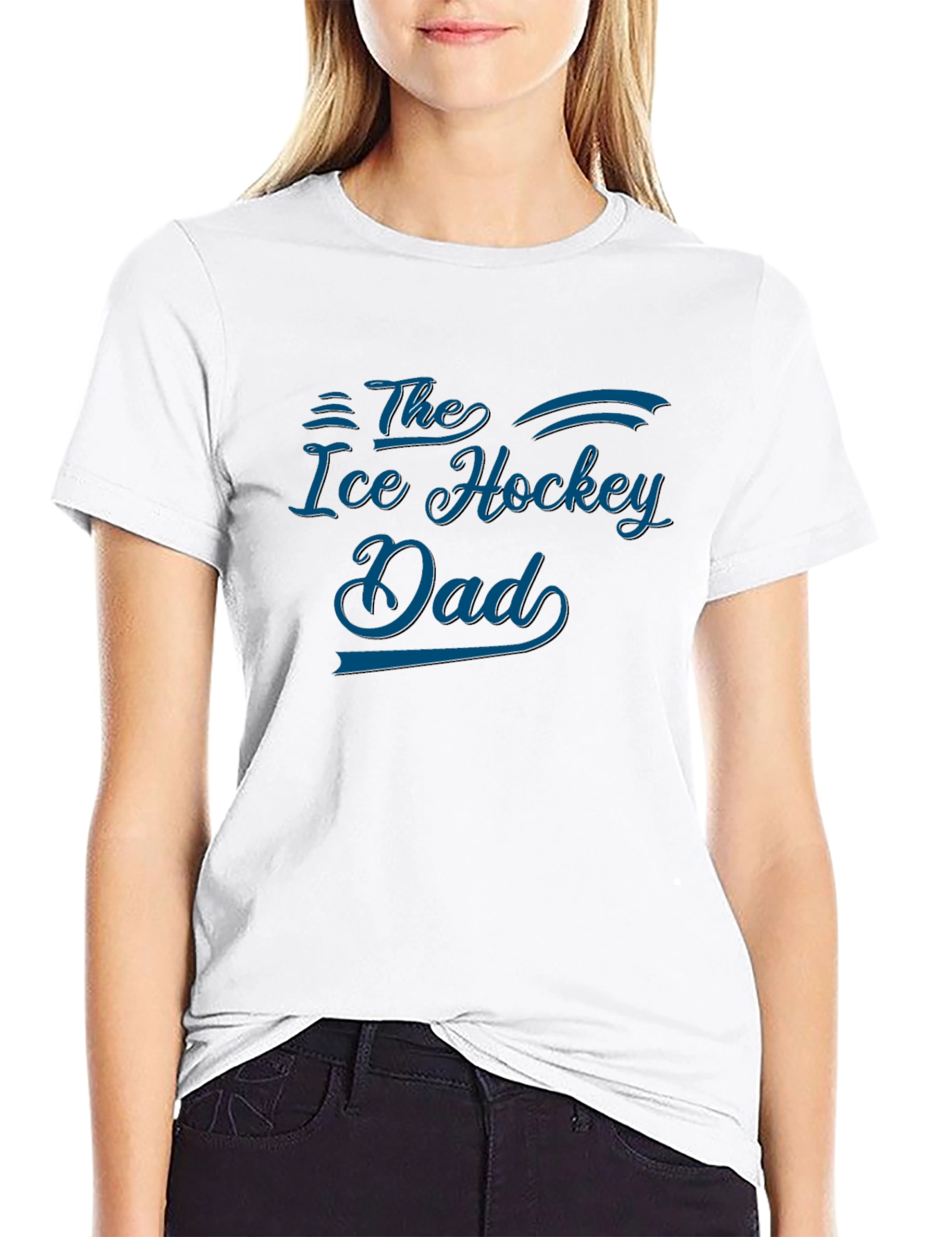 Black The Ice Hockey Dad T-Shirt - Black Cotton Tee view 9