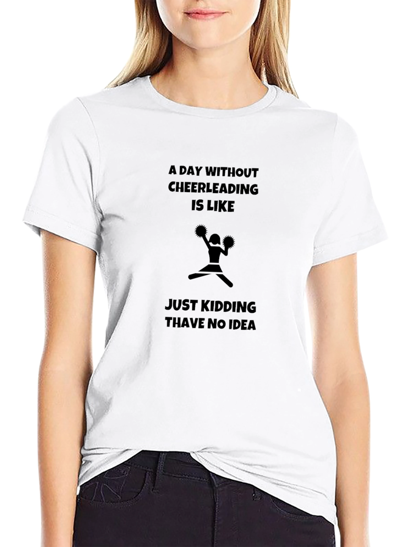 Black Cheerleading T-Shirt - Funny Cheerleader Tee view 9