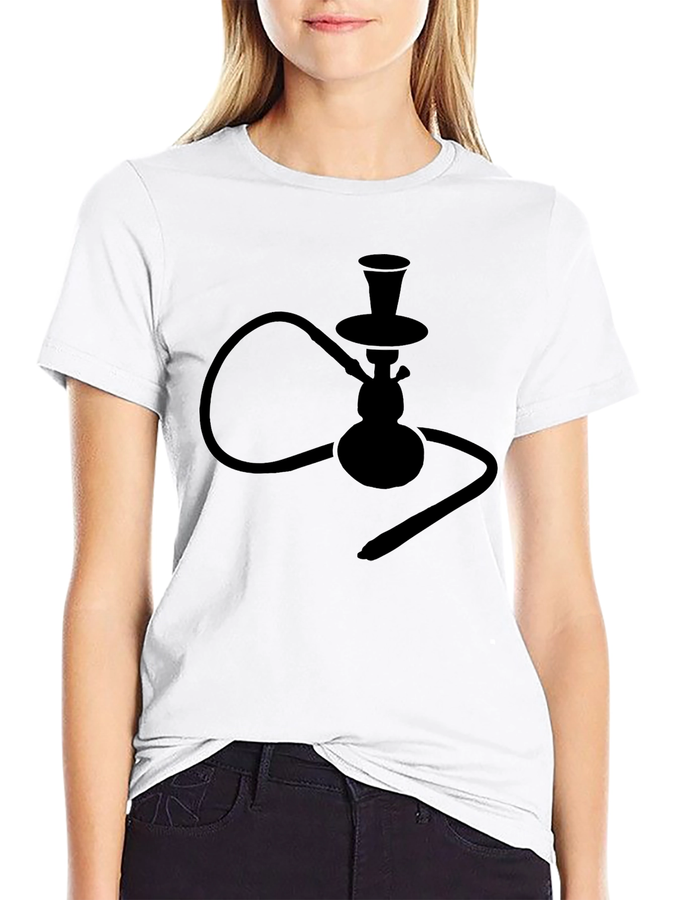 Black Hookah Silhouette T-Shirt - Cool & Unique Design view 9