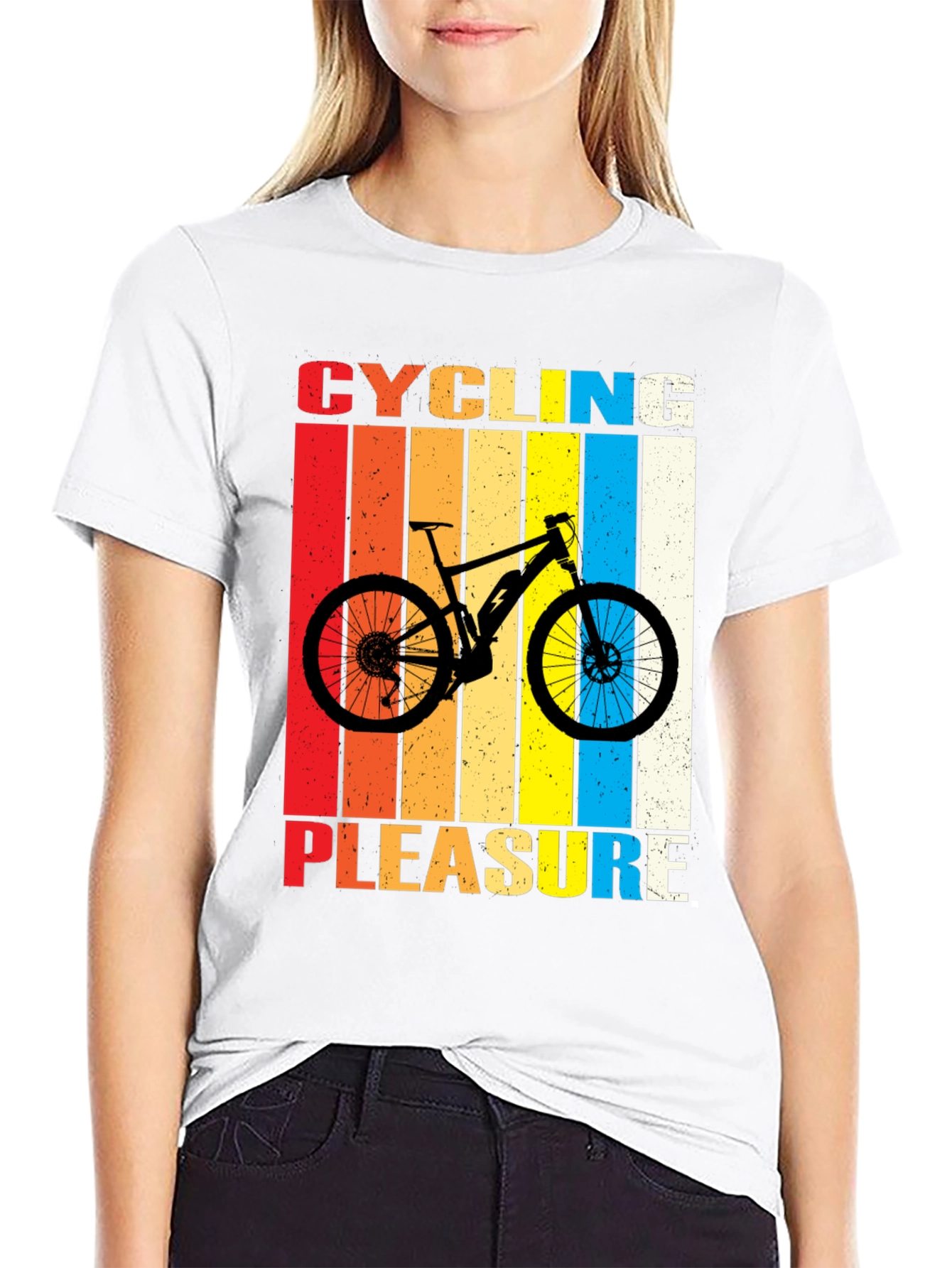 Black Cycling Pleasure Graphic T-Shirt view 9