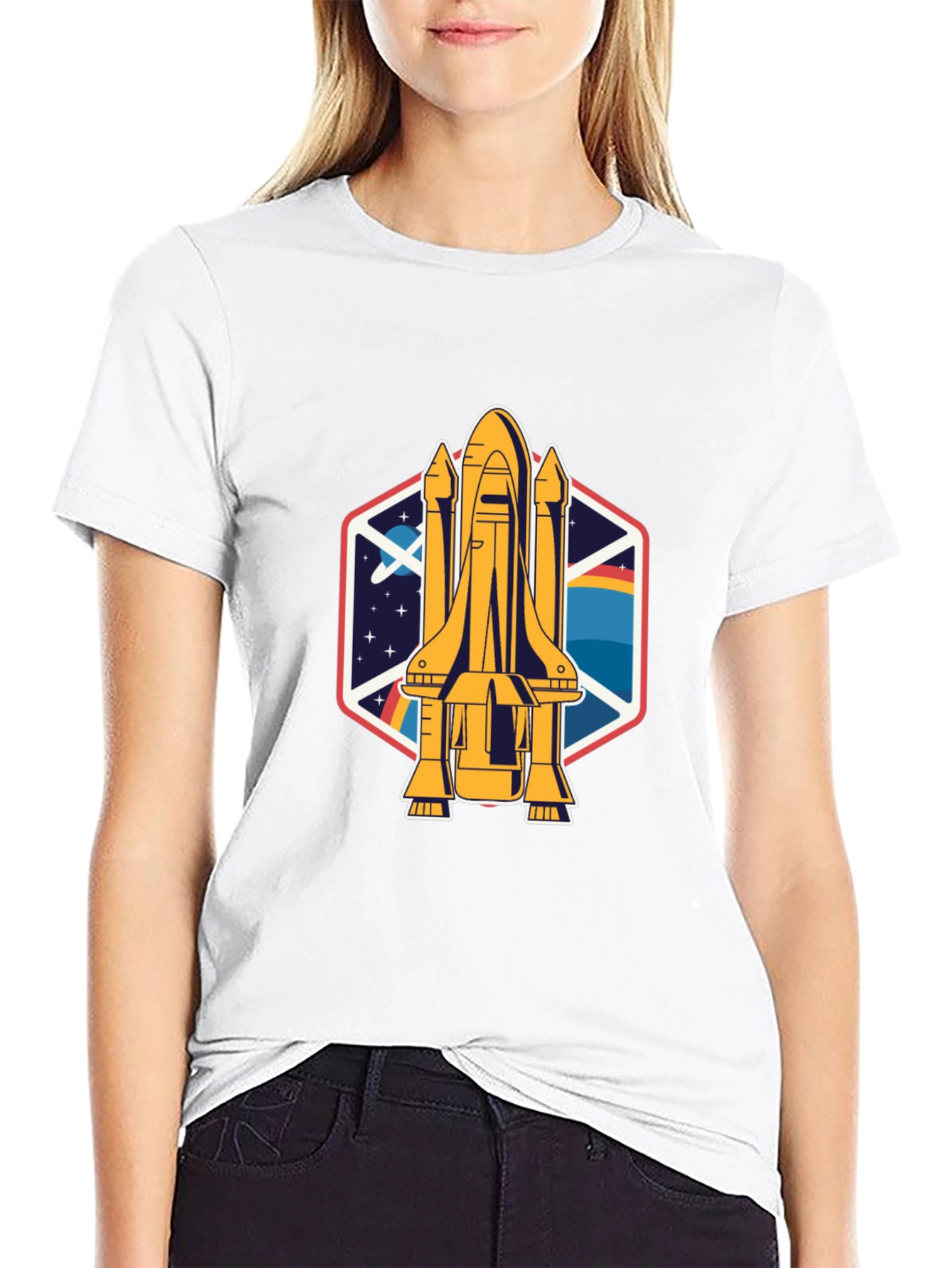 Black Space Shuttle Graphic Tee - Unisex view 9