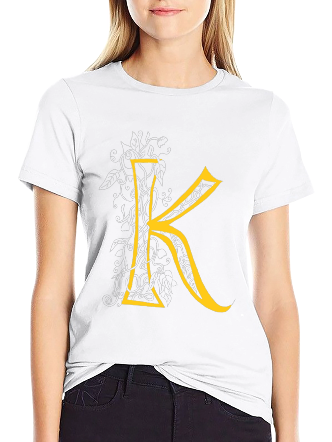 Black Letter K Graphic Tee - Black Cotton Blend view 9
