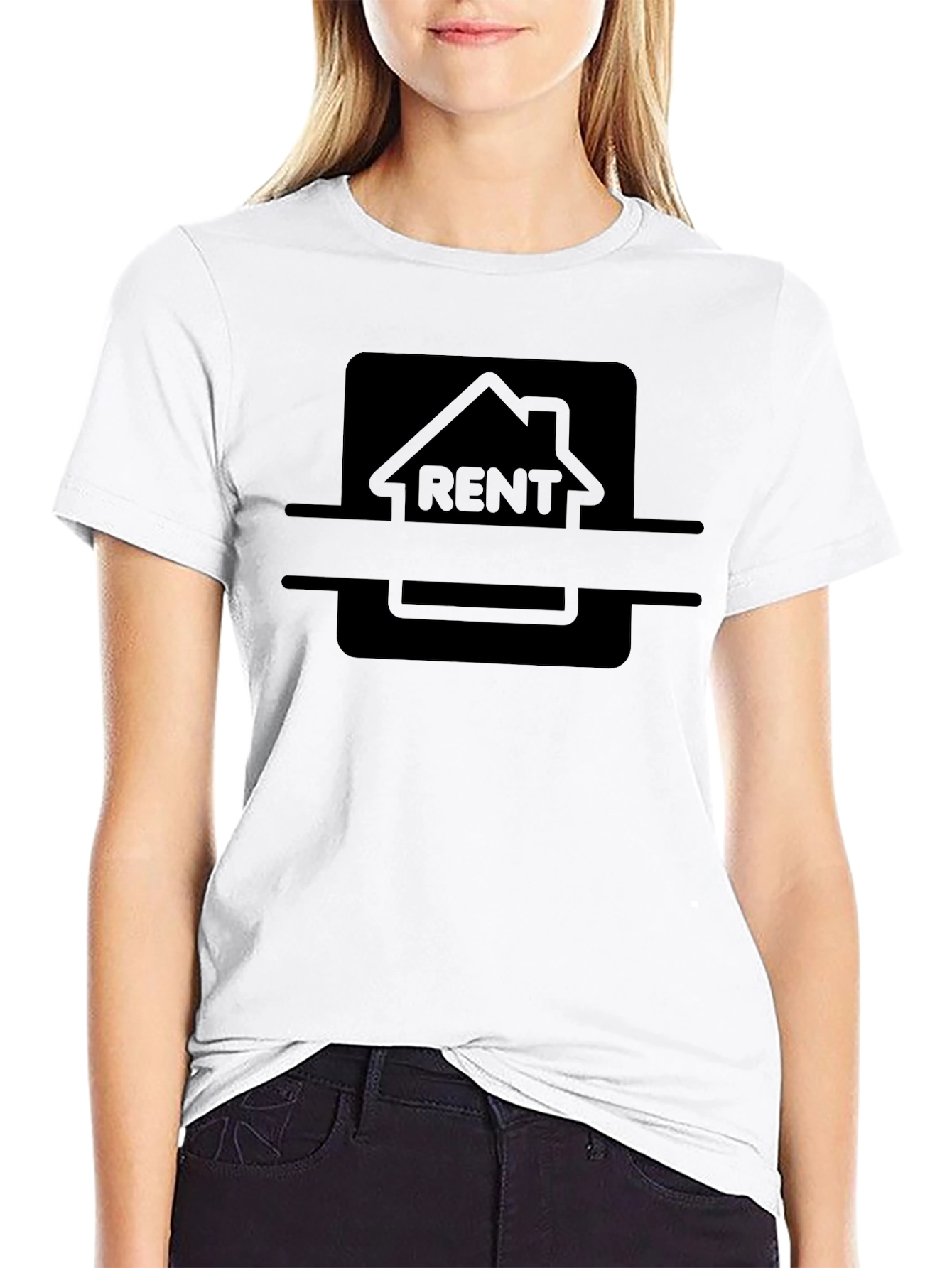Rent House Graphic Black T-Shirt - 9