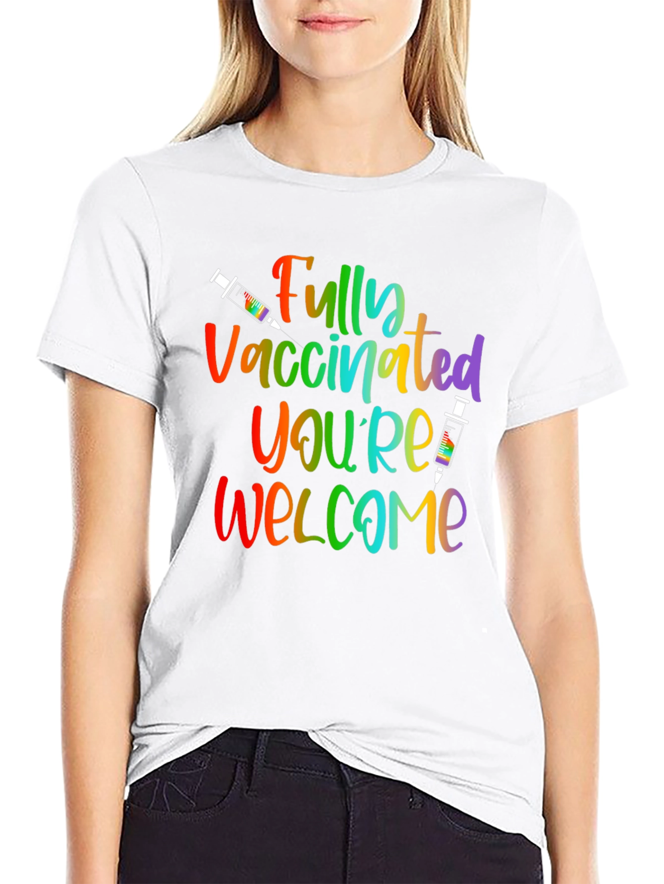 Black Fully Vaccinated Pride T-Shirt view 9