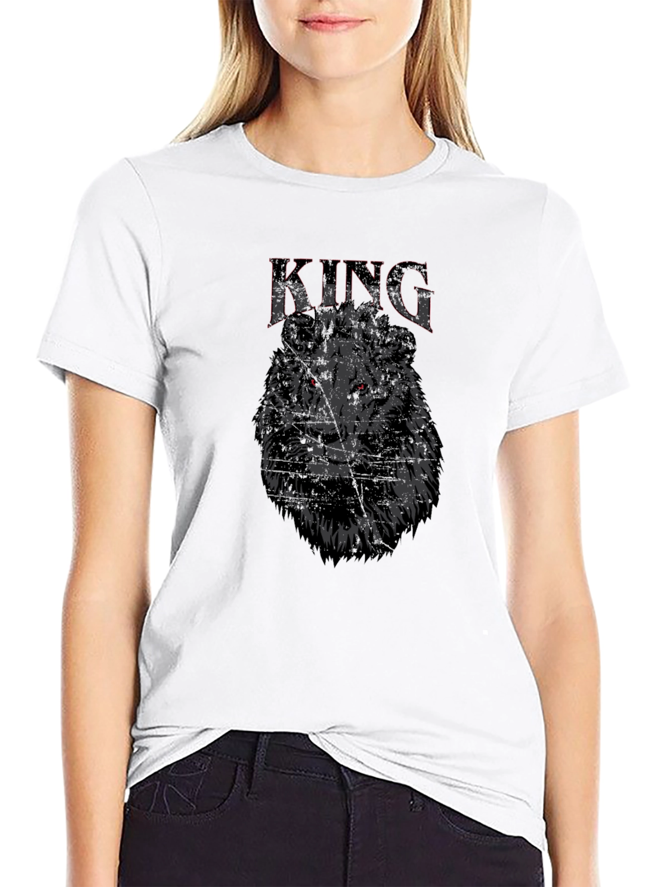Black Lion King Graphic T-Shirt - Black view 9
