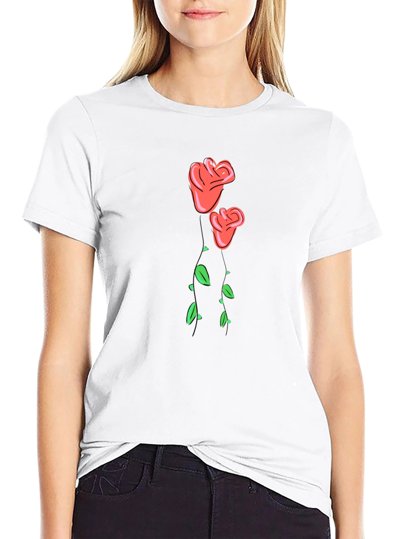 Black Men's Black Rose Graphic T-Shirt view 9