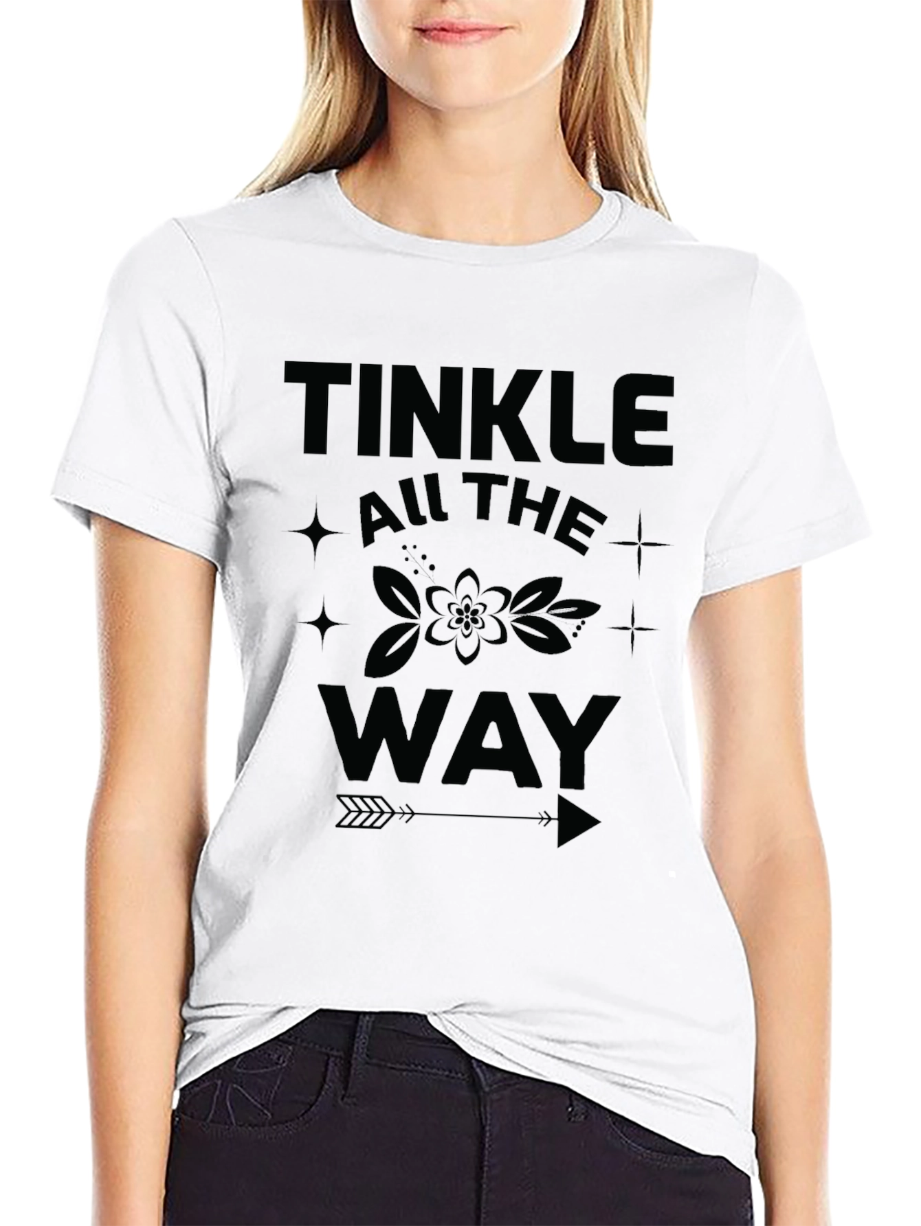 Black Tinkle All the Way Black Graphic Tee view 9