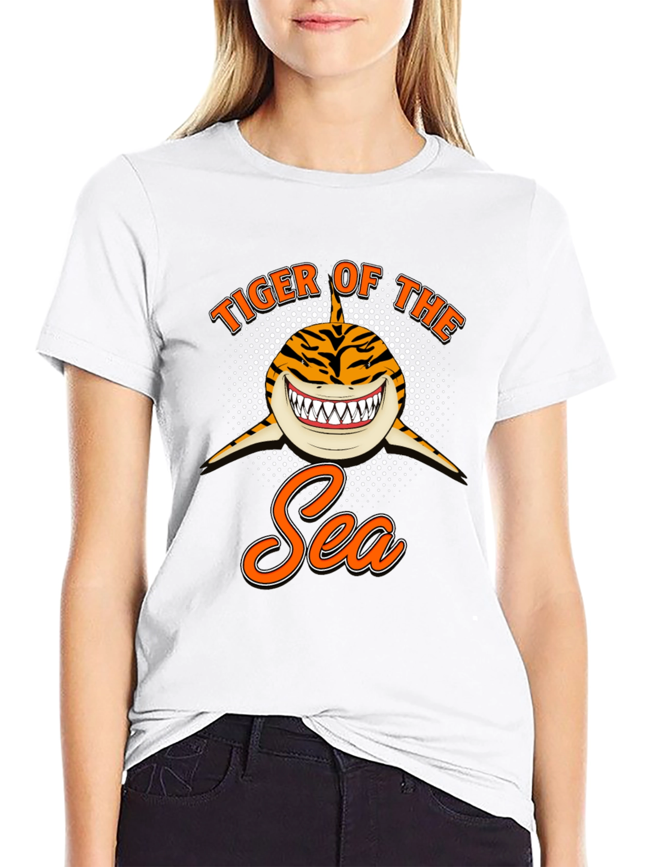 Black Tiger Shark T-Shirt - Tiger of the Sea Graphic Tee view 9