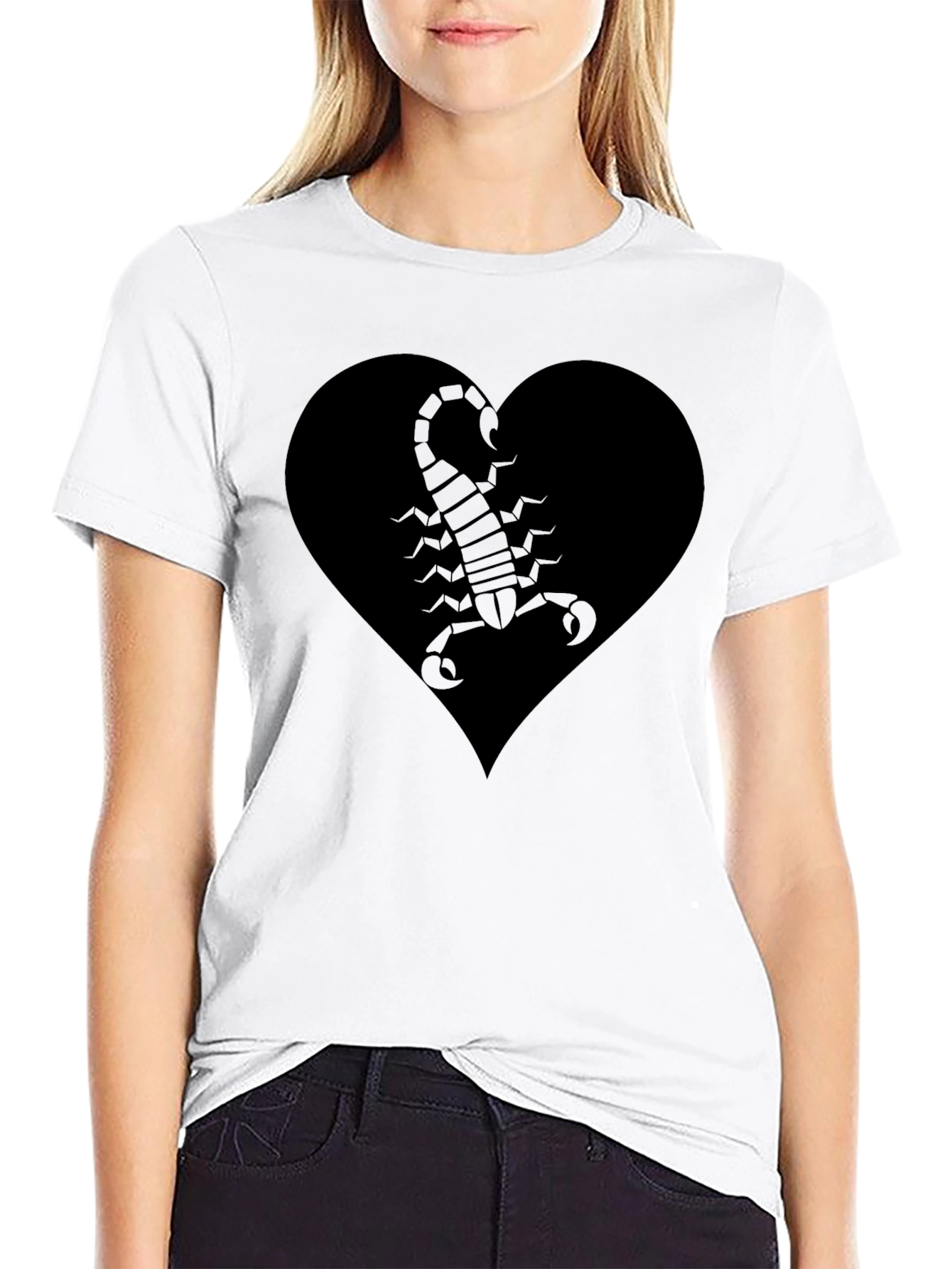 Black Heart Scorpion Graphic Tee - Edgy Style view 9