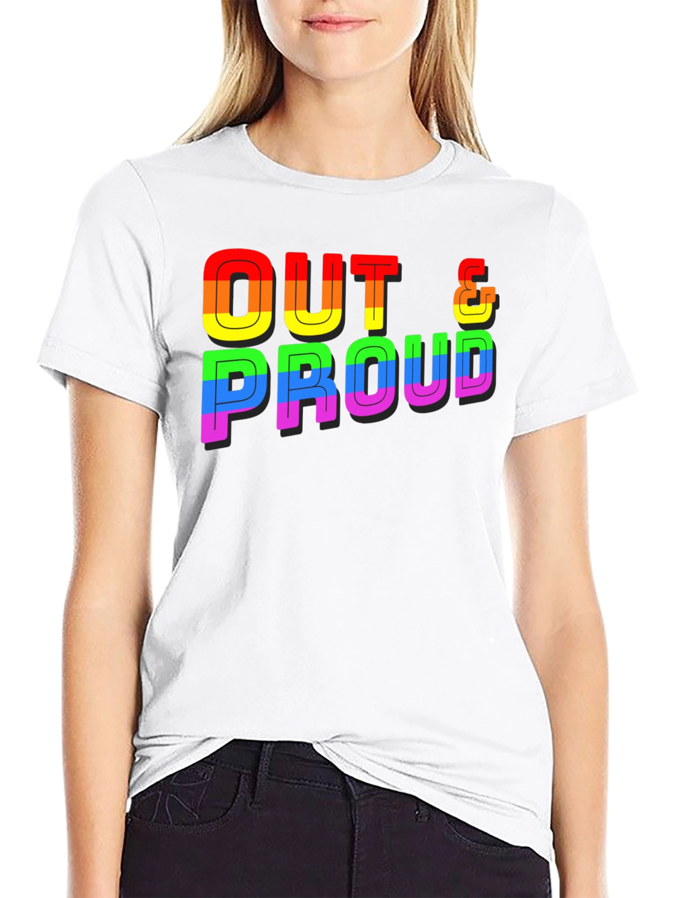 Black Out & Proud Rainbow Graphic Tee view 9