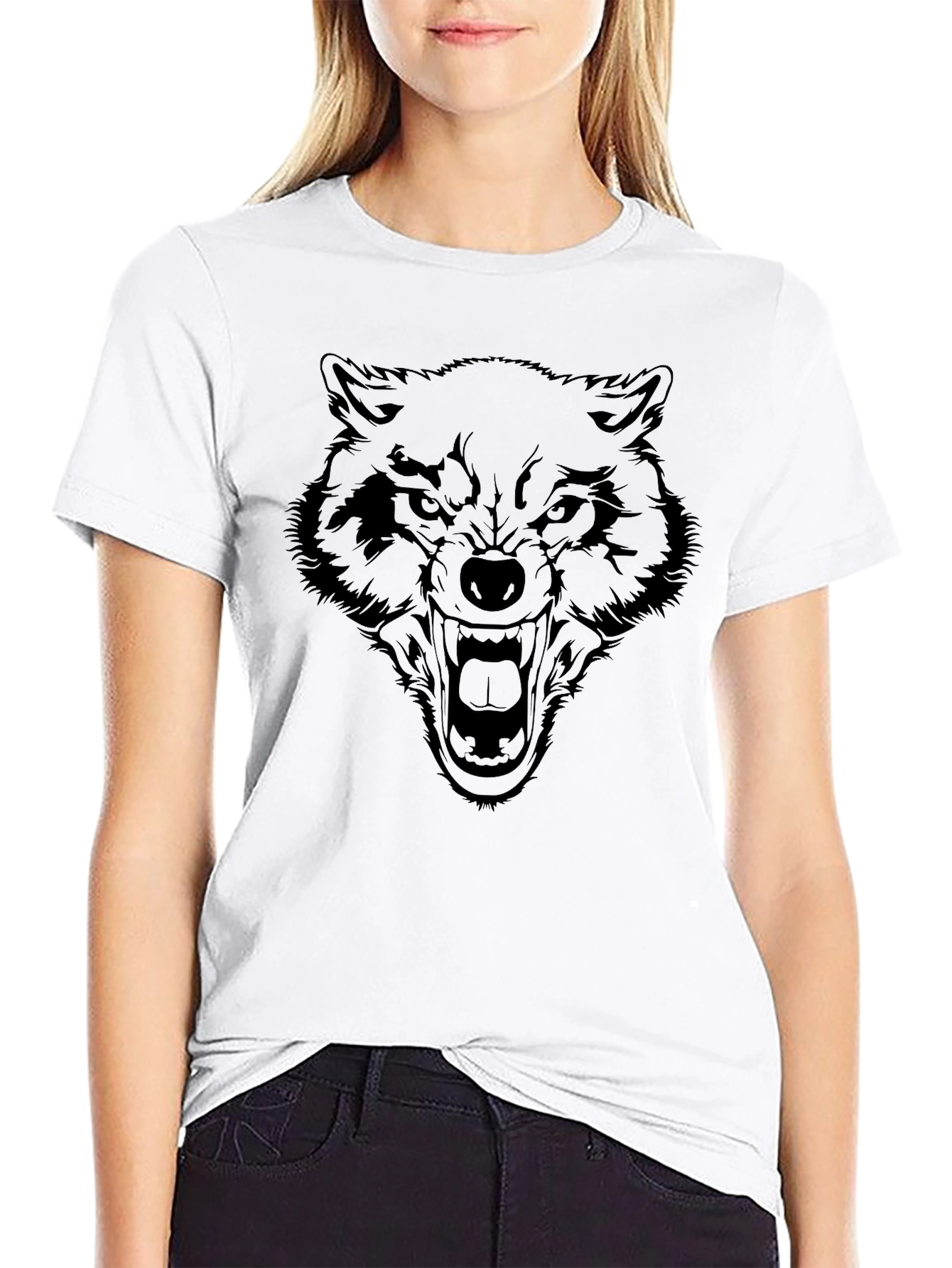 Black Black Wolf Graphic Tee - Men's Short Sleeve Crew Neck view 9