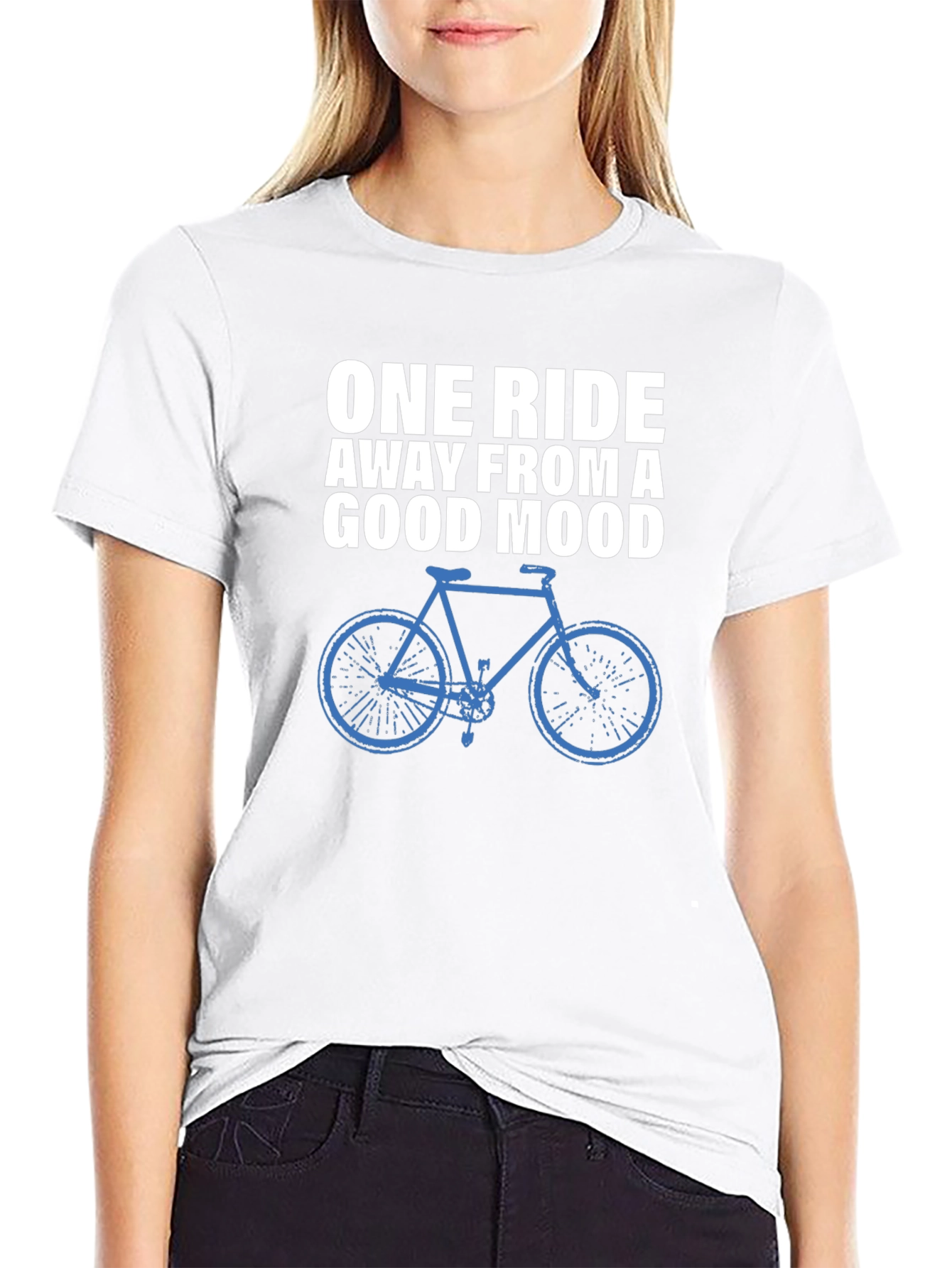 Black Cycling Mood T-Shirt: One Ride Away view 9